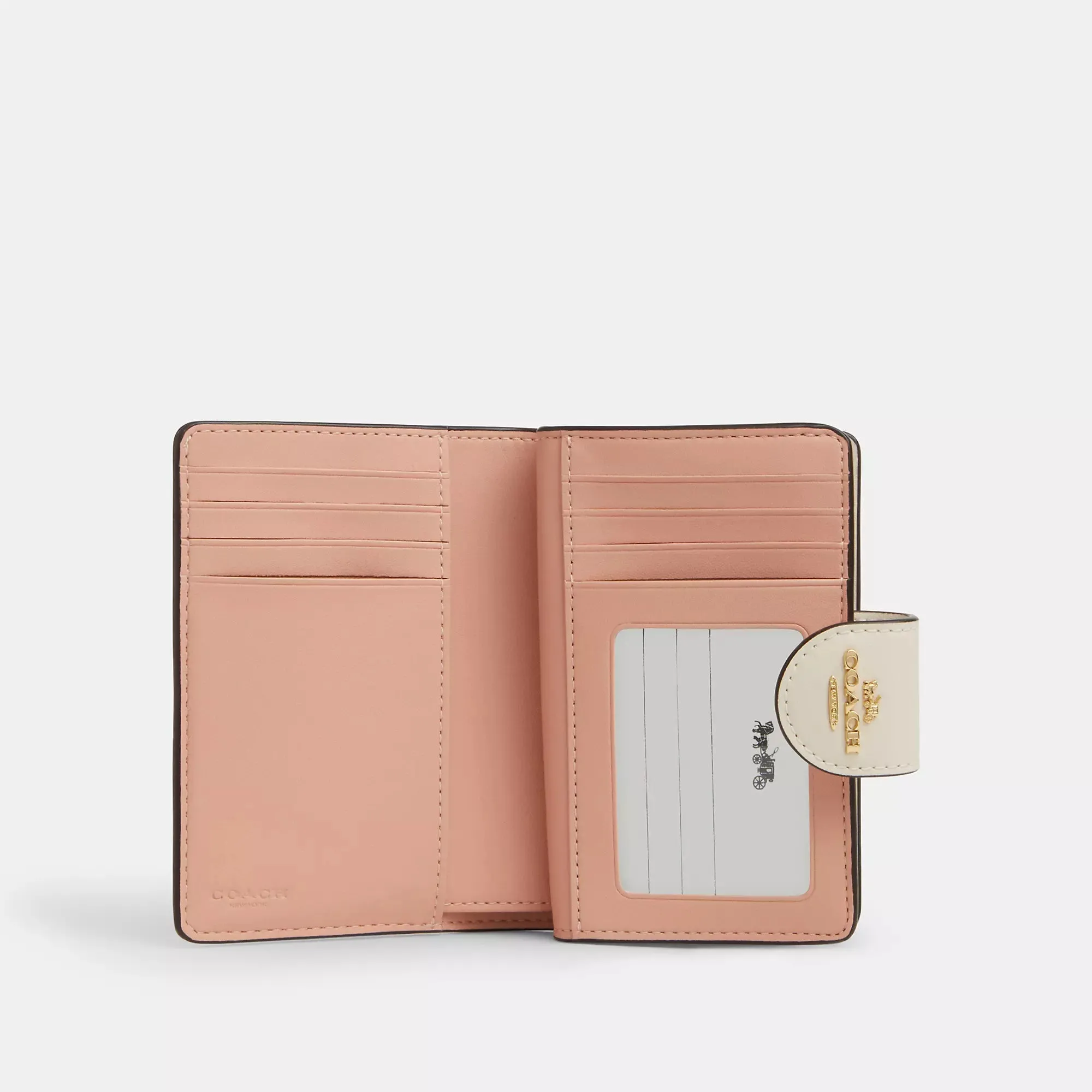 Coach Outlet Medium Corner Zip Wallet In Signature Canvas With Floral Print