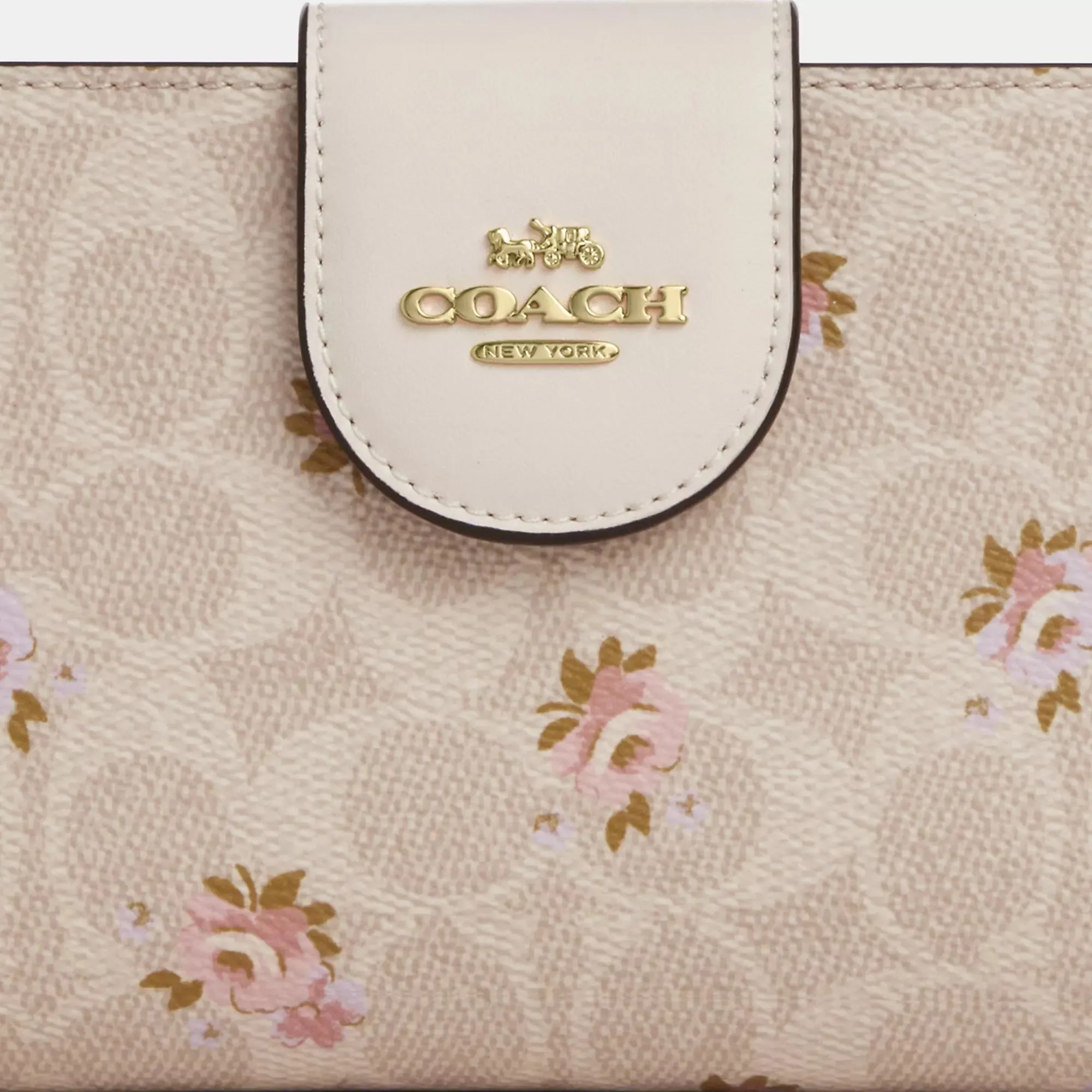 Coach Outlet Phone Wallet In Signature Canvas With Floral Print