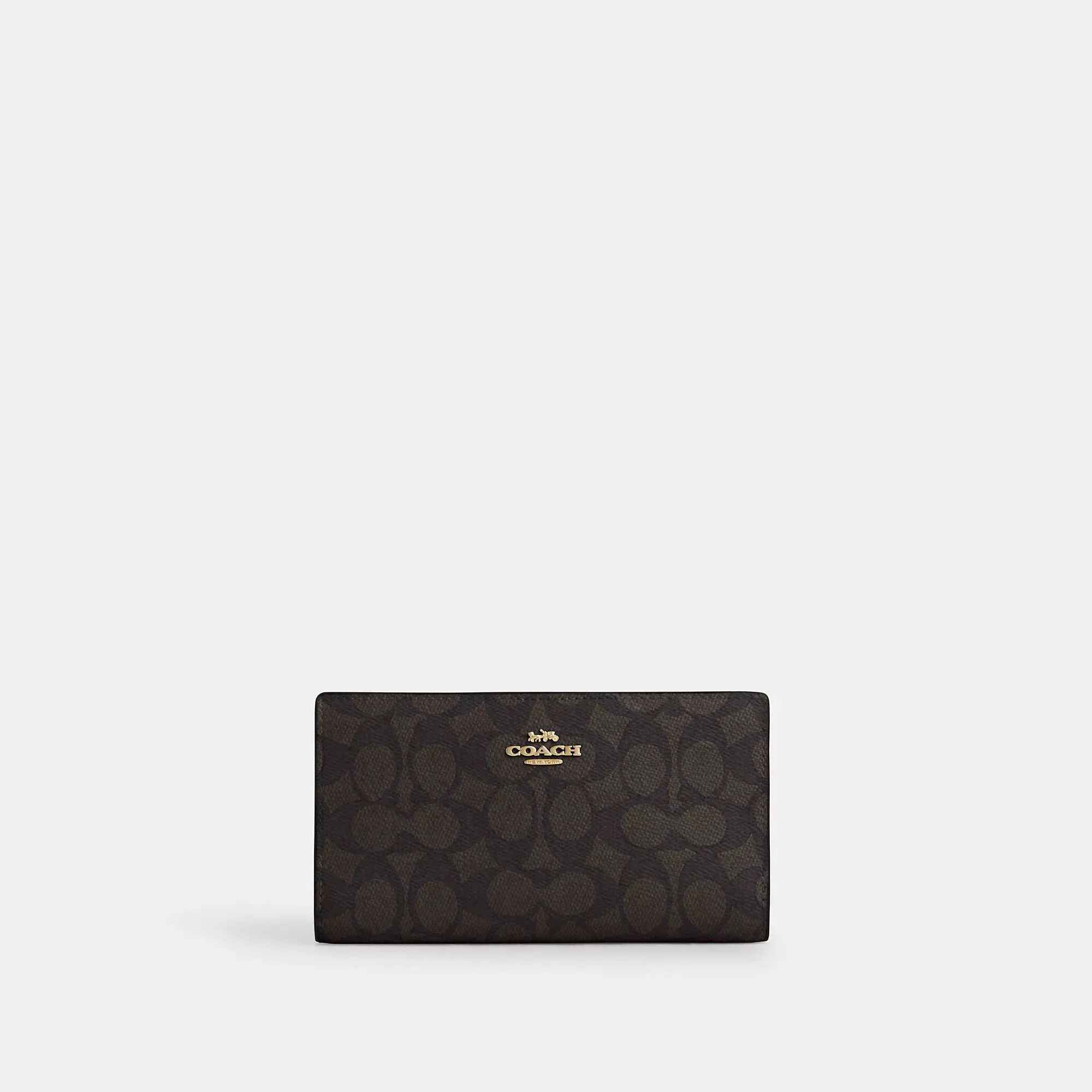Coach Outlet Slim Zip Wallet In Signature Canvas