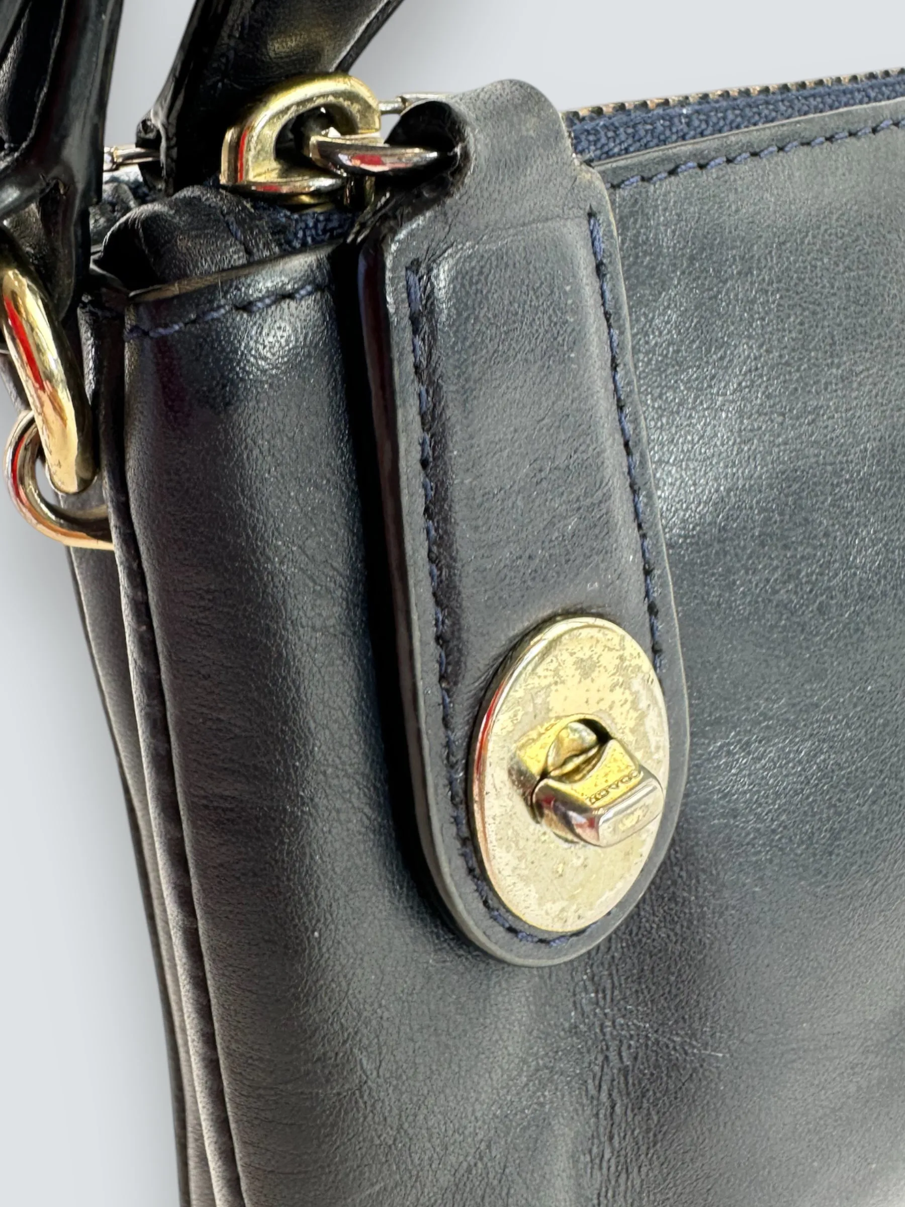 Coach Size O/S Navy Handbag