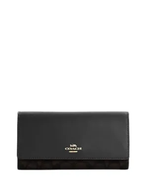 Coach Slim Trifold Wallet In Signature Canvas