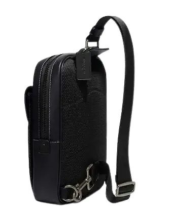 Coach Track Pack With Plaid Print