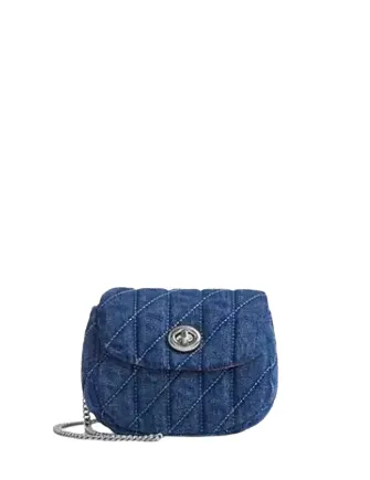 Coach Turnlock Card Case With Quilting