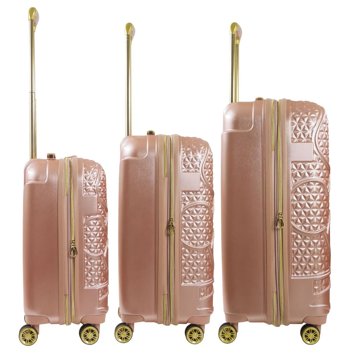 Disney Mickey Mouse Rolling Suitcases 3 Piece Set Rose Gold