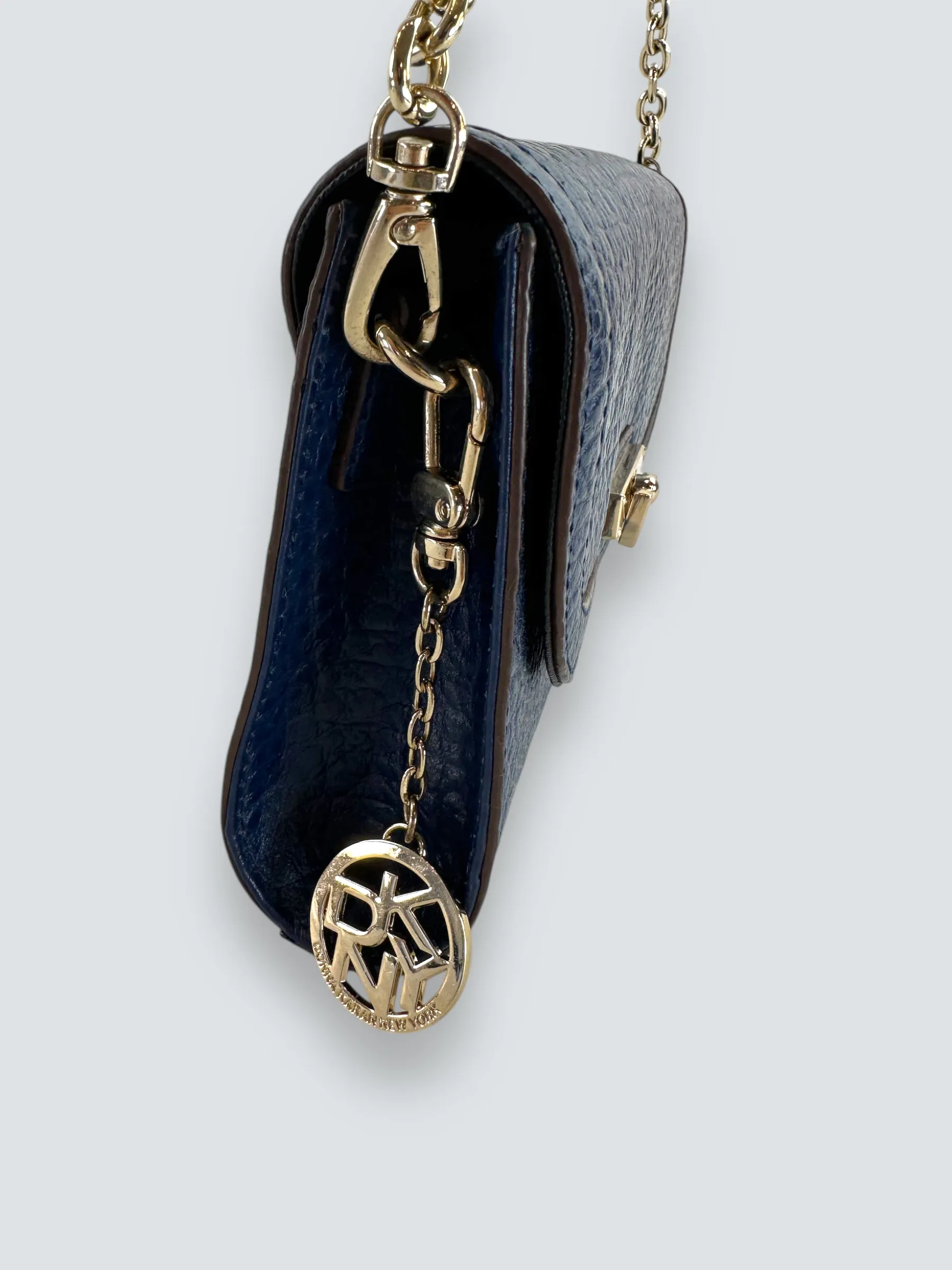 DKNY Navy Leather Shoulder Handbag