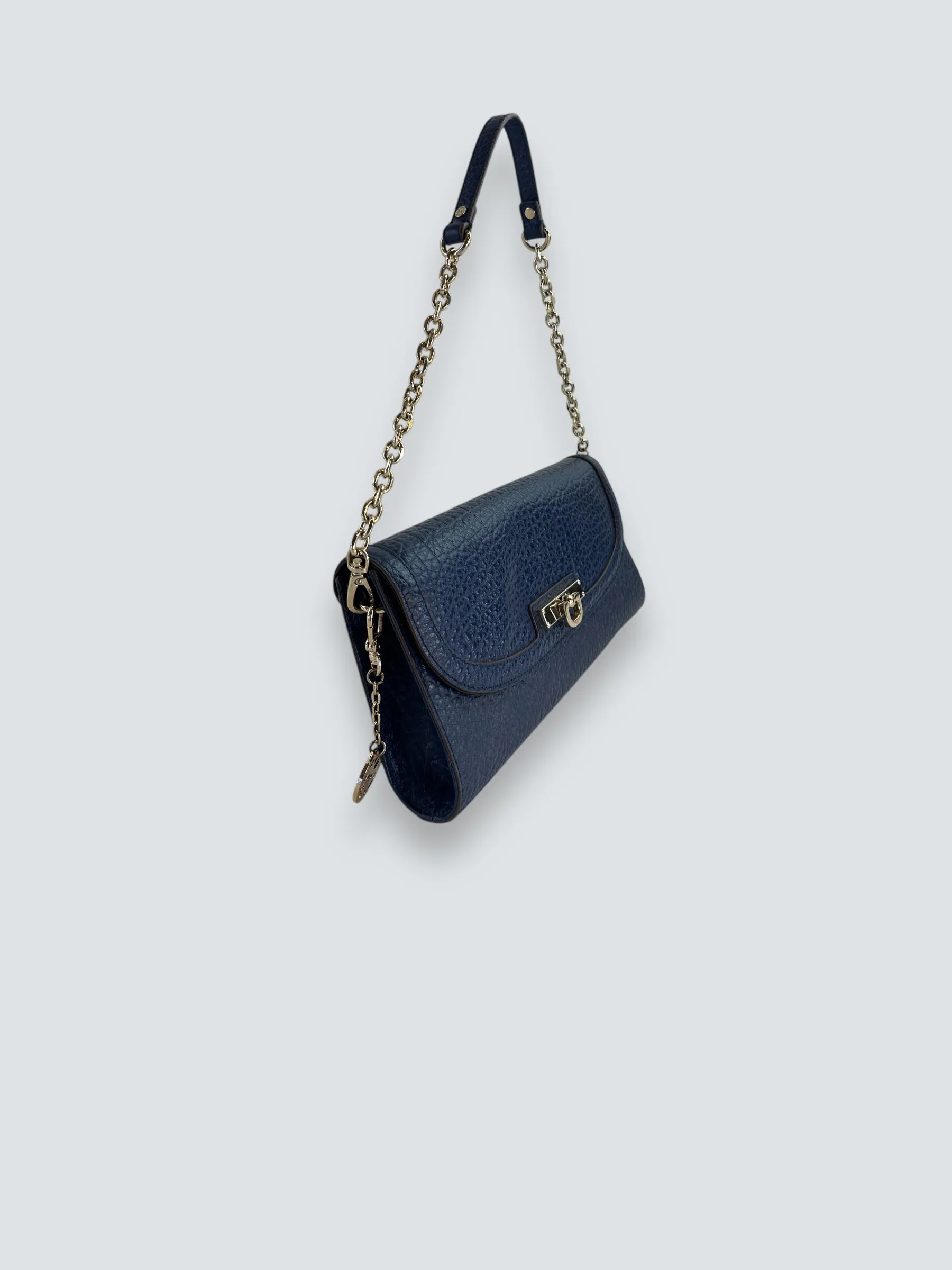 DKNY Navy Leather Shoulder Handbag