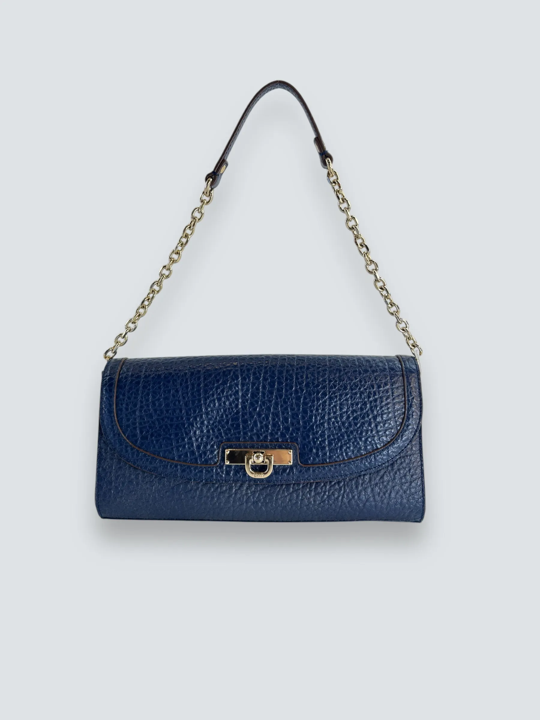 DKNY Navy Leather Shoulder Handbag