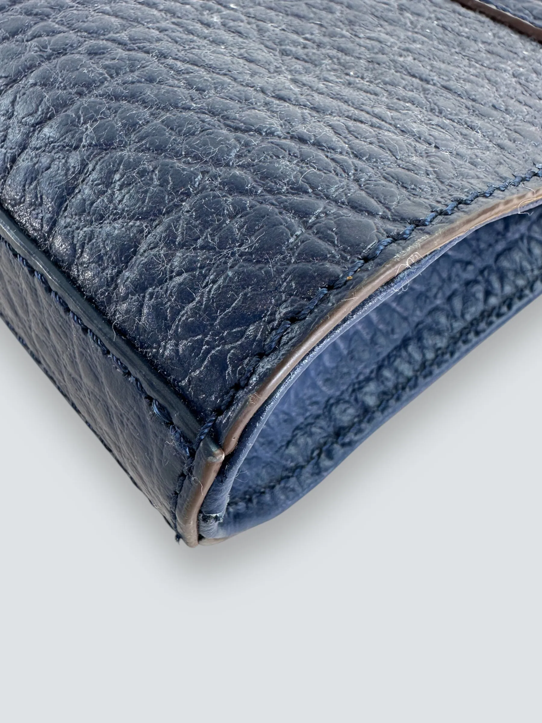DKNY Navy Leather Shoulder Handbag