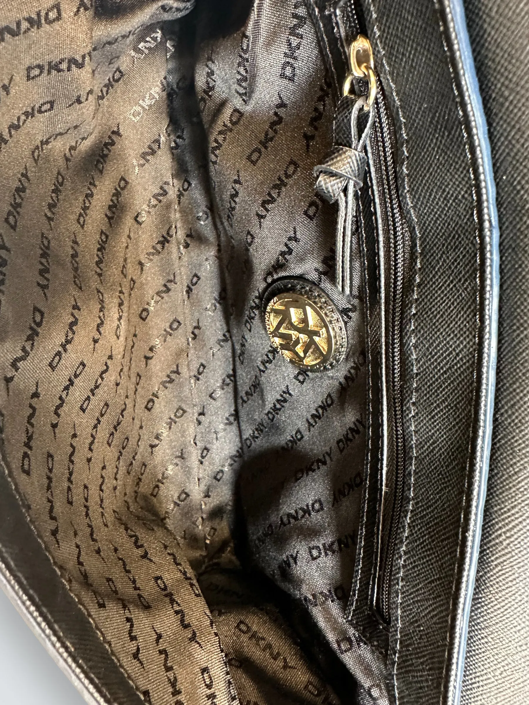 DKNY Navy Leather Shoulder Handbag