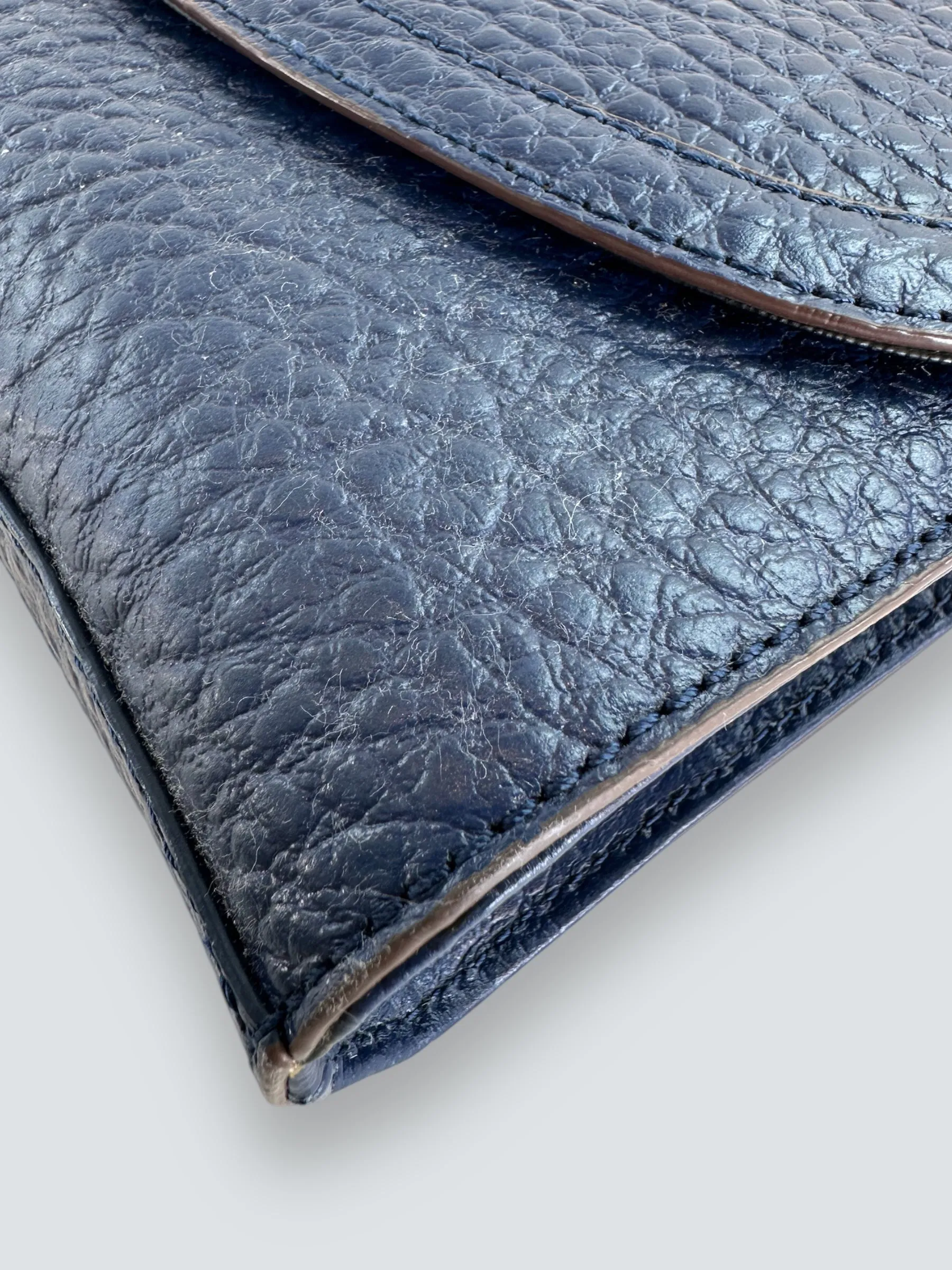 DKNY Navy Leather Shoulder Handbag
