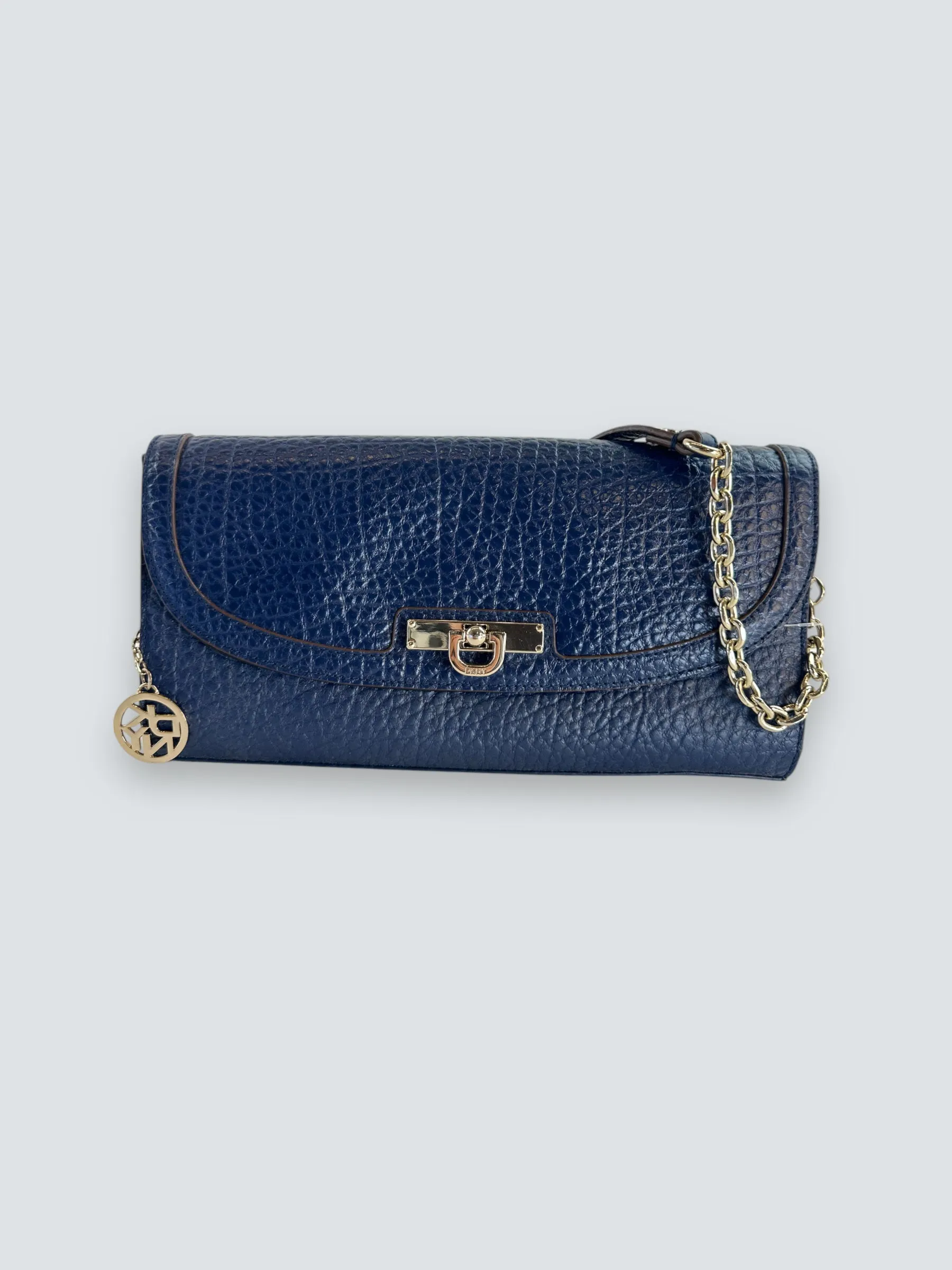 DKNY Navy Leather Shoulder Handbag
