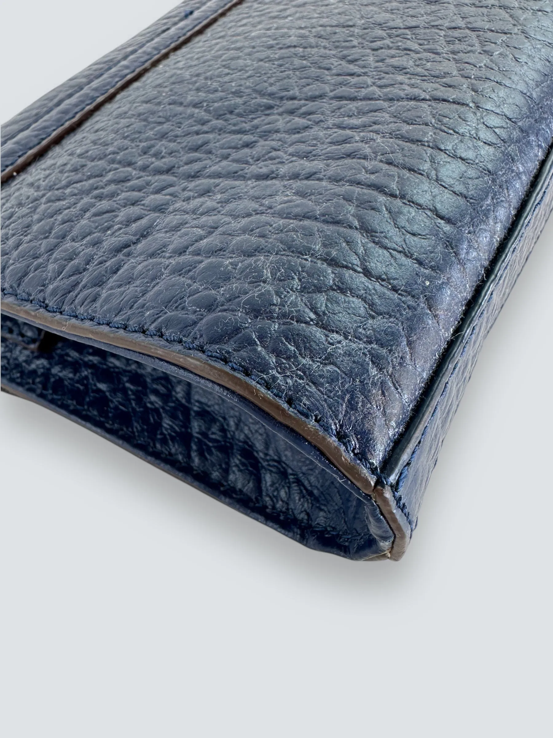 DKNY Navy Leather Shoulder Handbag