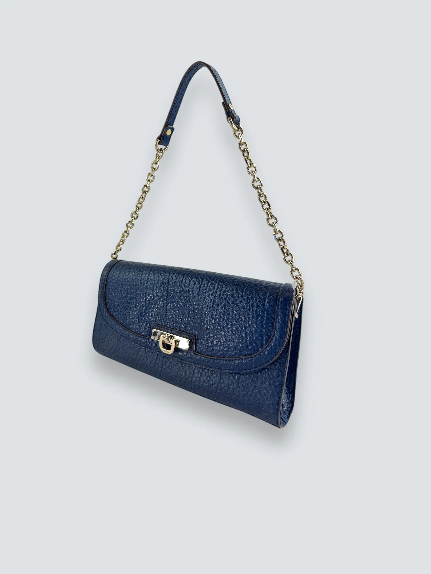 DKNY Navy Leather Shoulder Handbag