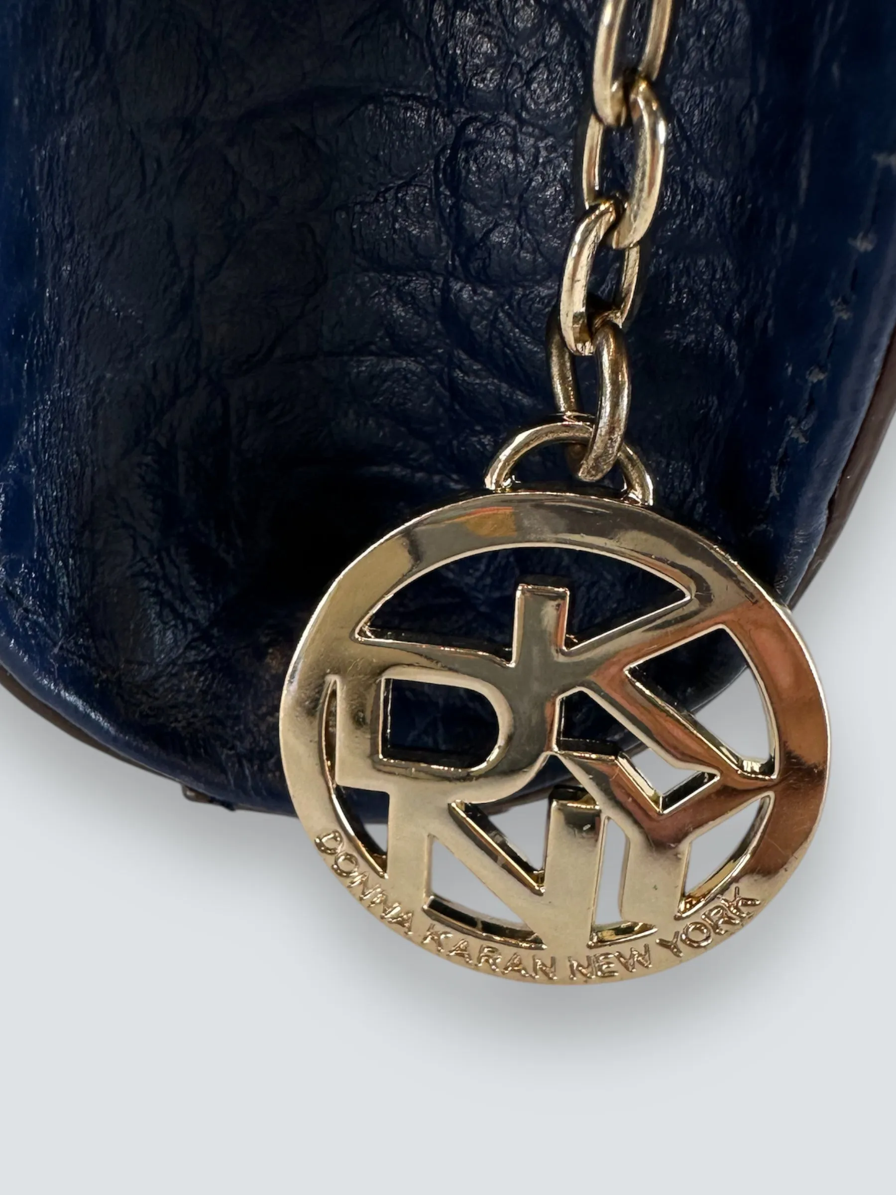 DKNY Navy Leather Shoulder Handbag