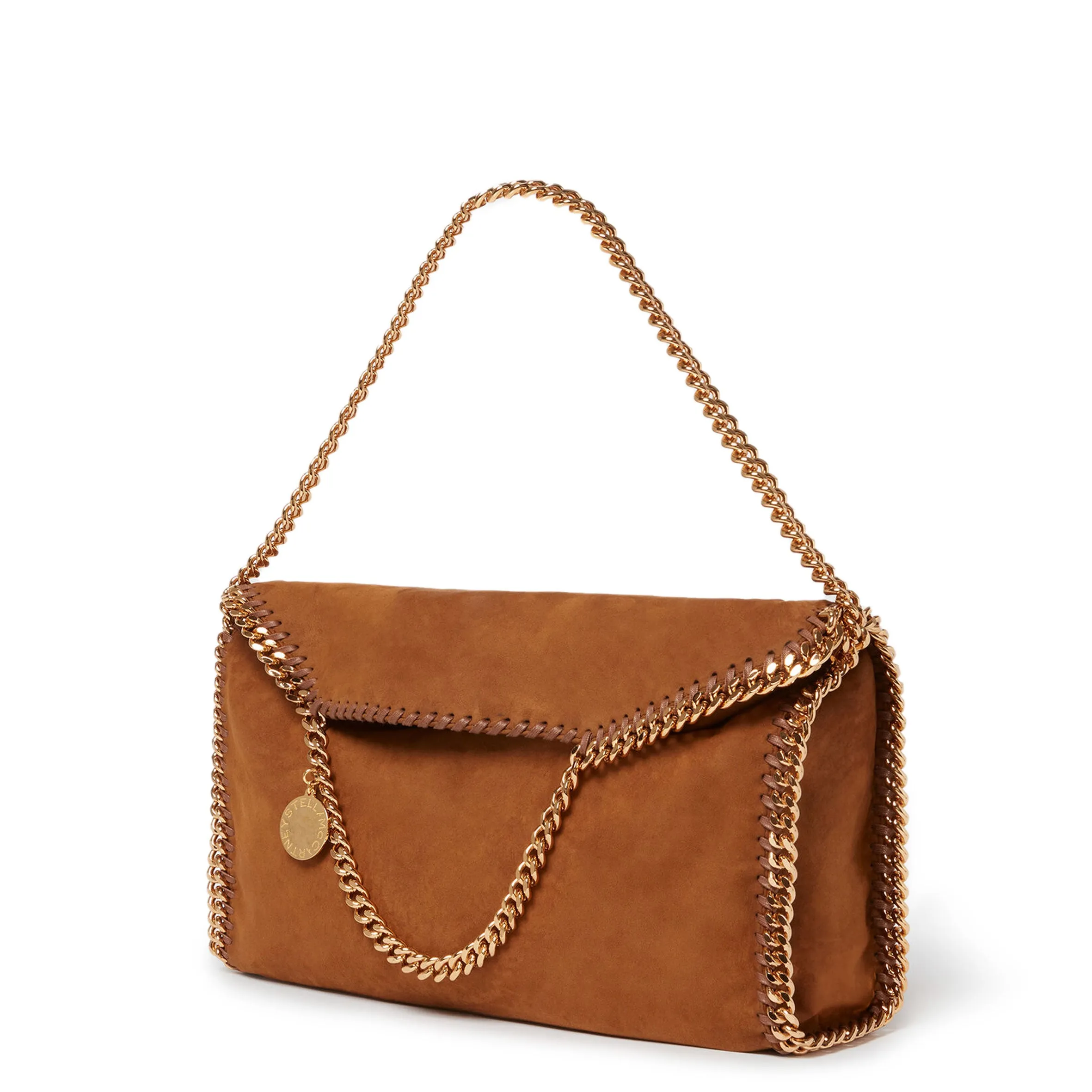 Falabella Large 3 Chain Tote Bag, Suede, Brandy