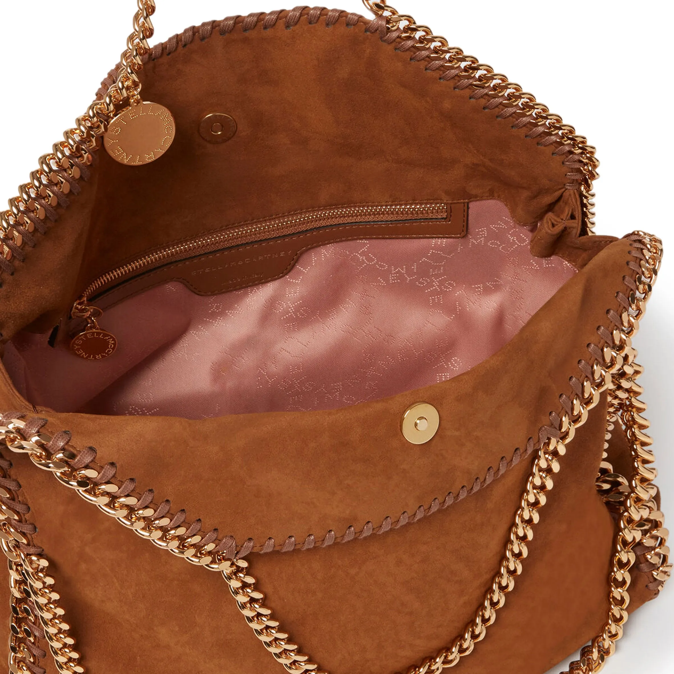 Falabella Large 3 Chain Tote Bag, Suede, Brandy