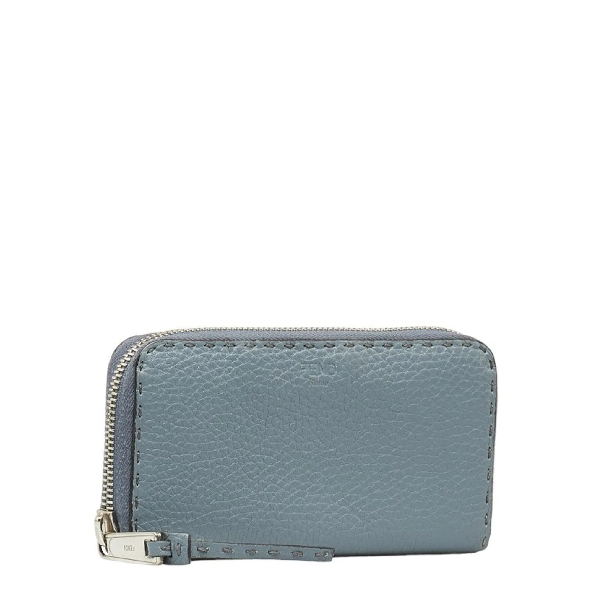 Fendi blue Leather Long Wallet (Bi-Fold) (Pre-Owned)