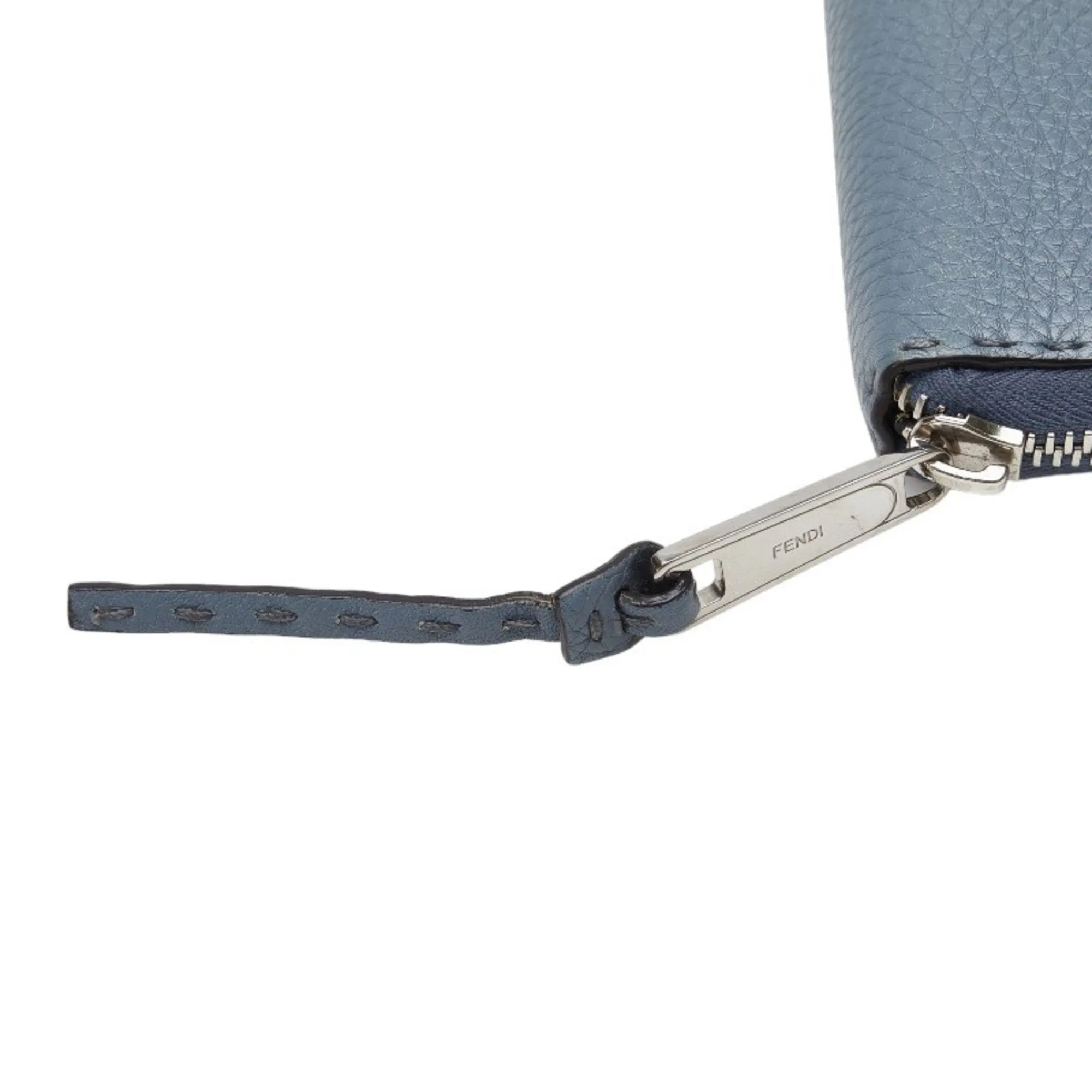 Fendi blue Leather Long Wallet (Bi-Fold) (Pre-Owned)