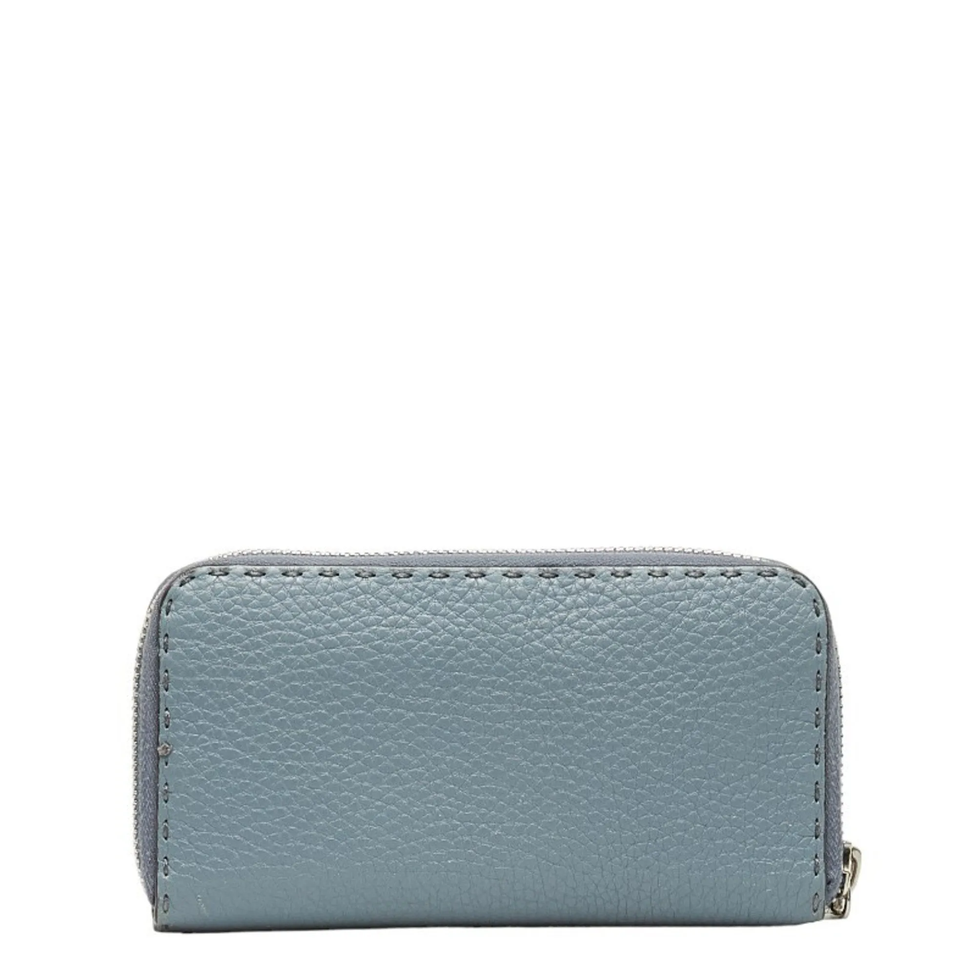 Fendi blue Leather Long Wallet (Bi-Fold) (Pre-Owned)