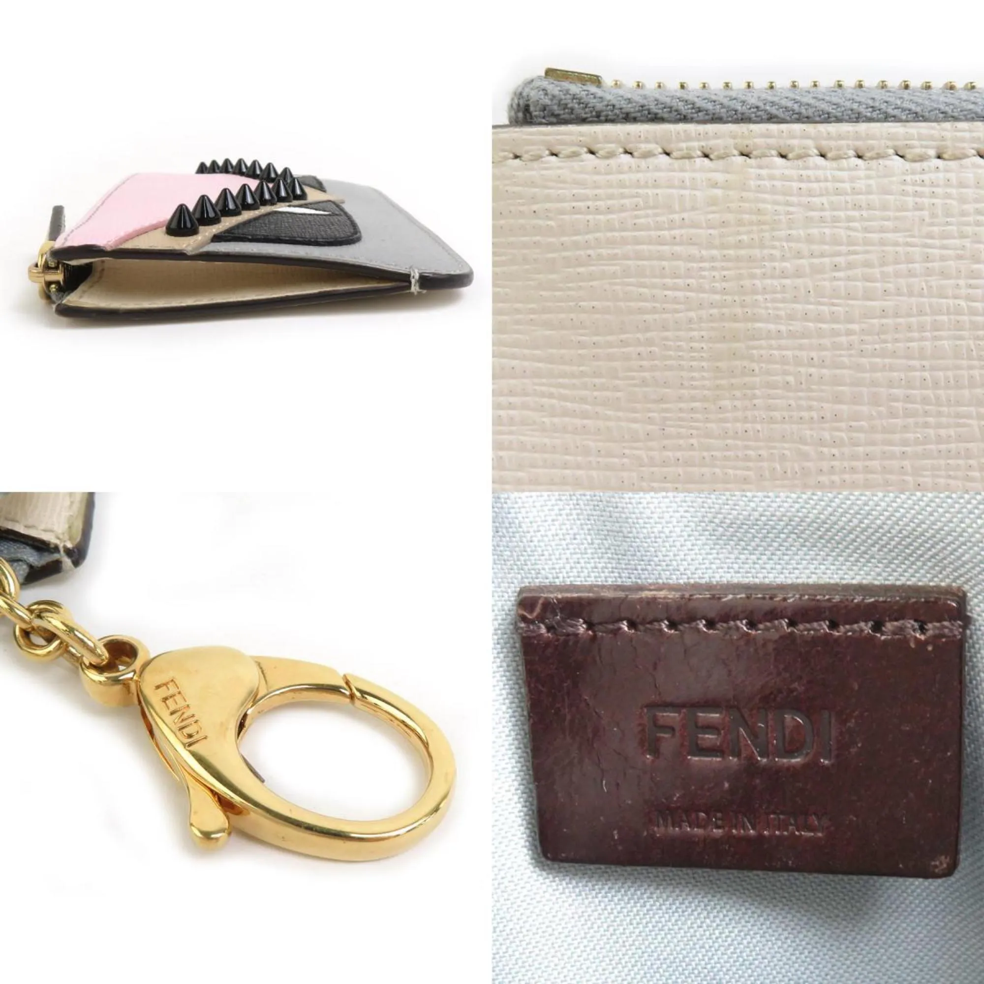 Fendi Off- pink Leather Coin Purse/Coin Case (Pre-Owned)