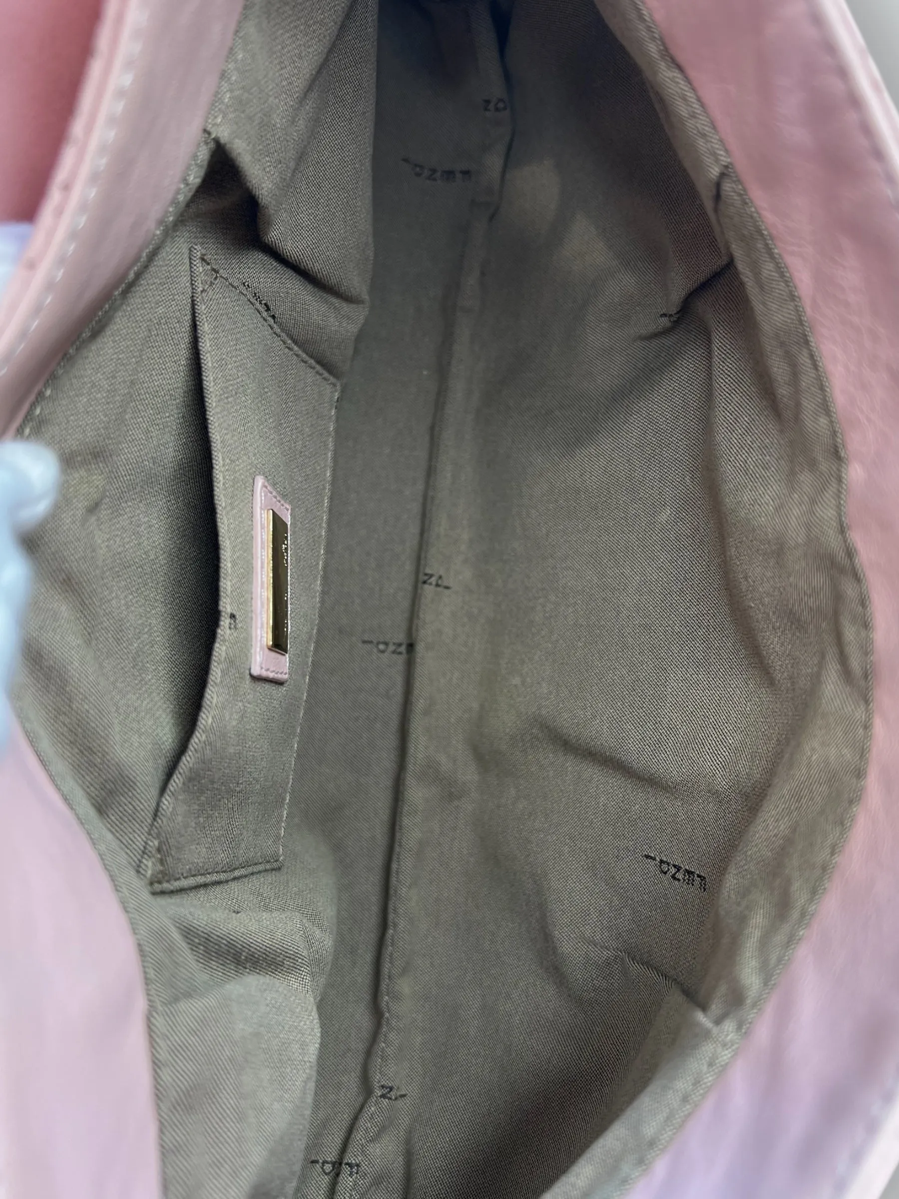 Fendi Pink Leather  Zucca Small Shoulder Handbag