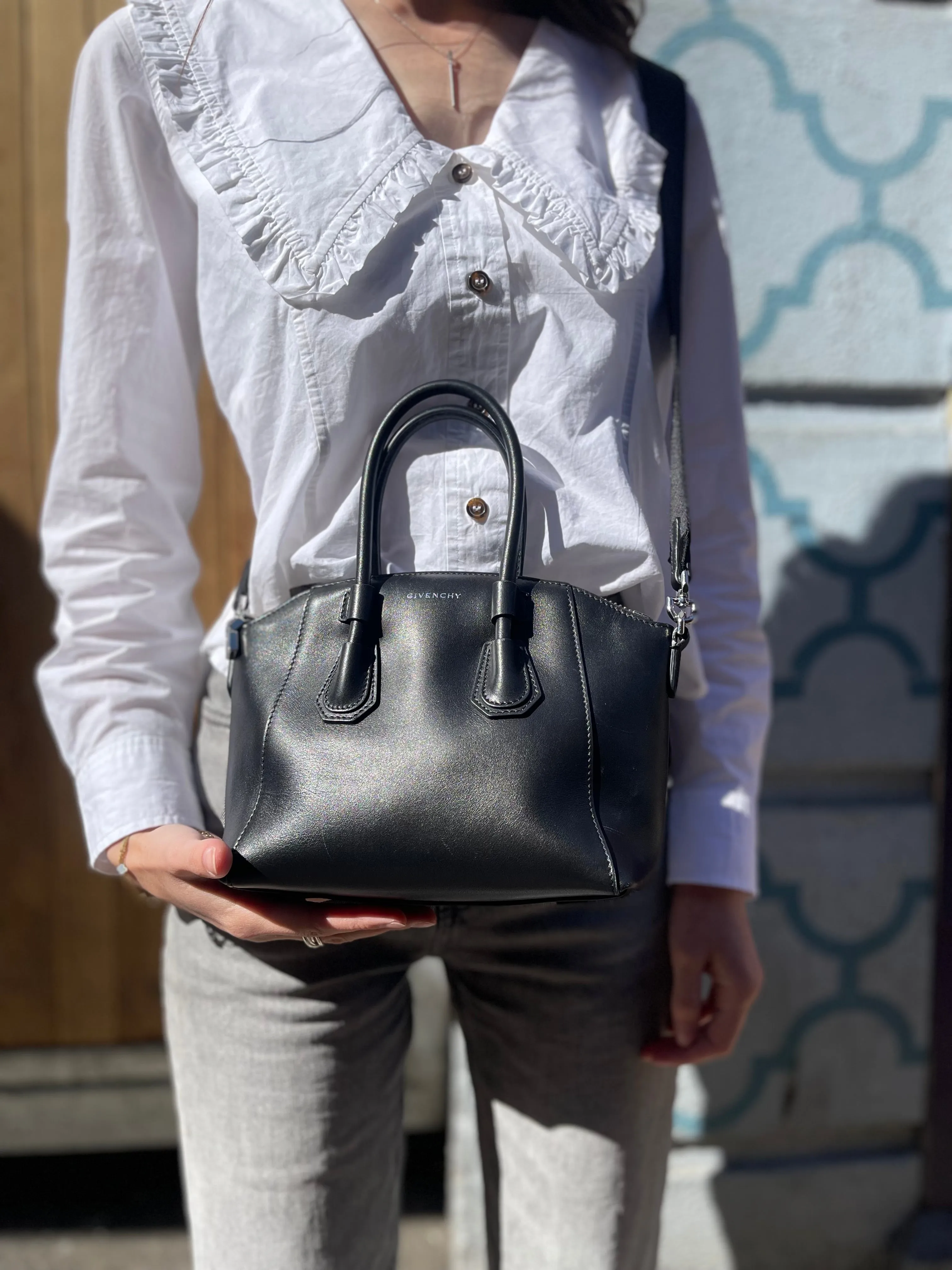 Givenchy Black Calf Leather Antigona Mini Sport Tote