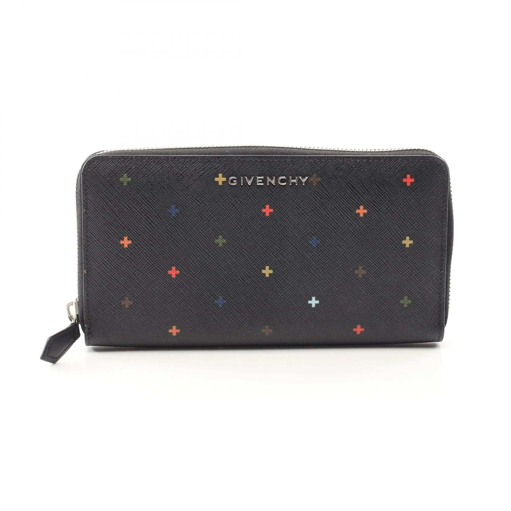 Givenchy Leather Round Long Wallet Black