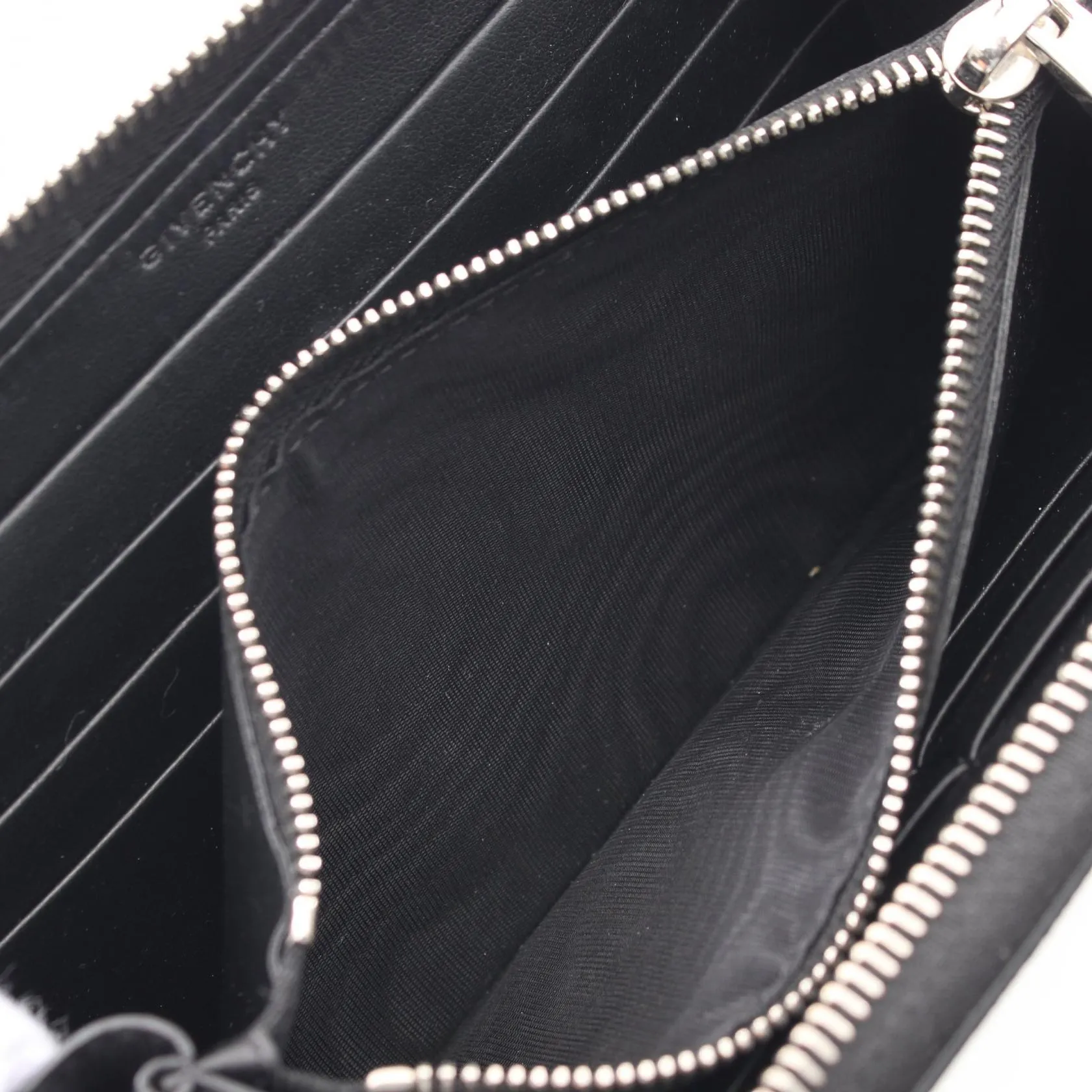 Givenchy Leather Round Long Wallet Black