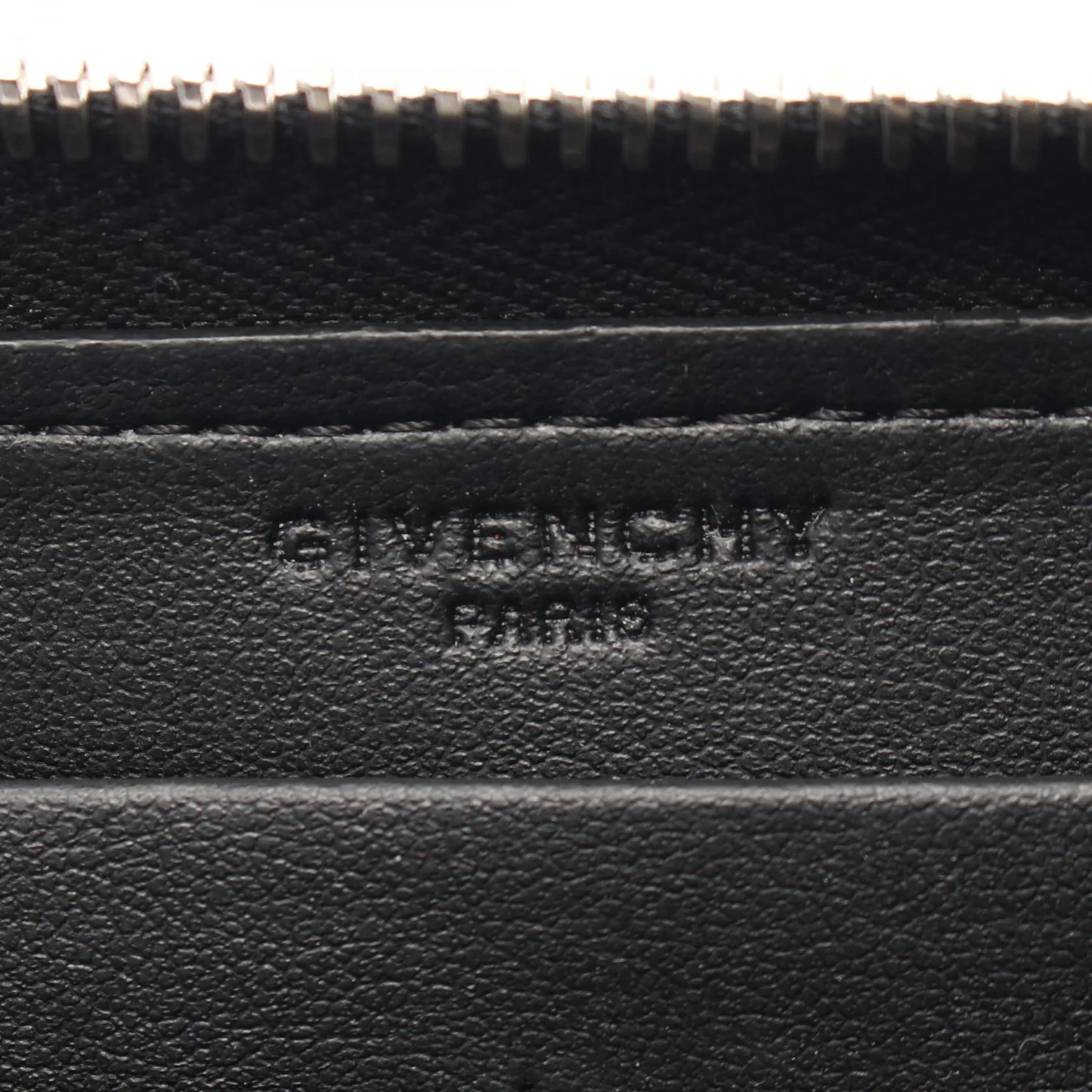 Givenchy Leather Round Long Wallet Black