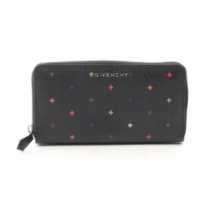 Givenchy Leather Round Long Wallet Black