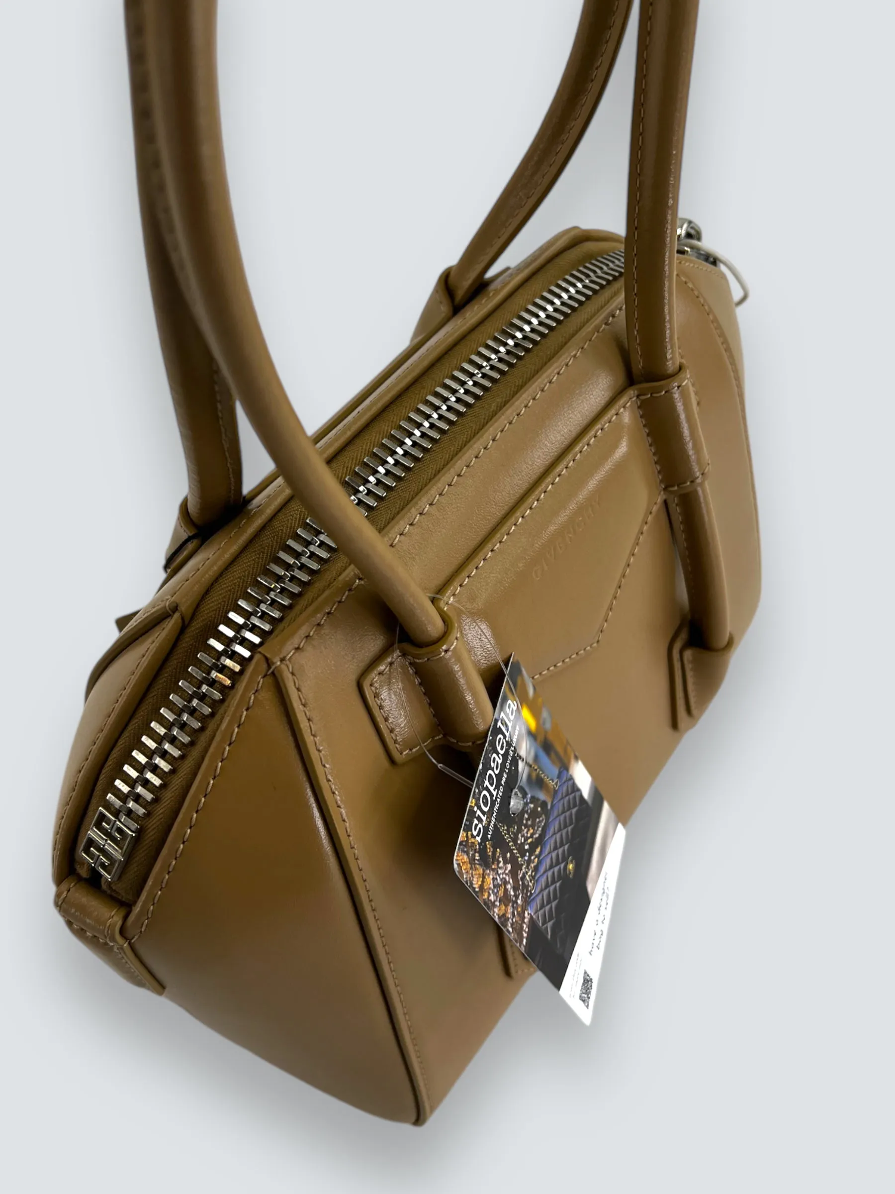 Givenchy Small Cream Leather "Antigona Lock"  Shoulder Bag