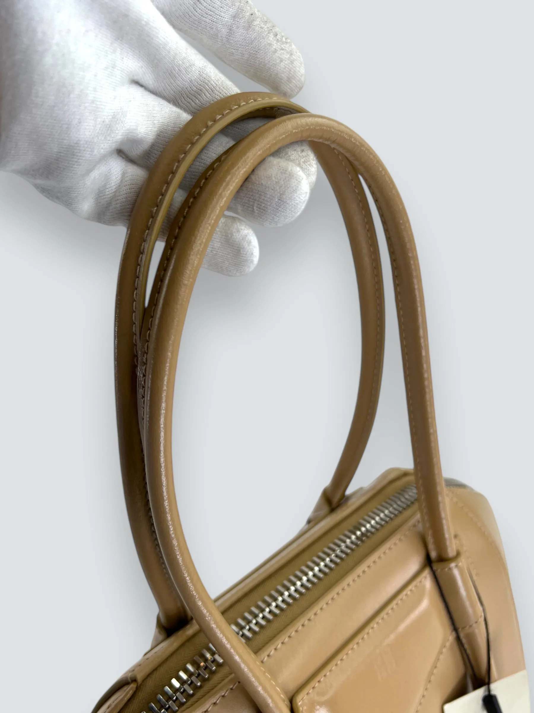 Givenchy Small Cream Leather "Antigona Lock"  Shoulder Bag
