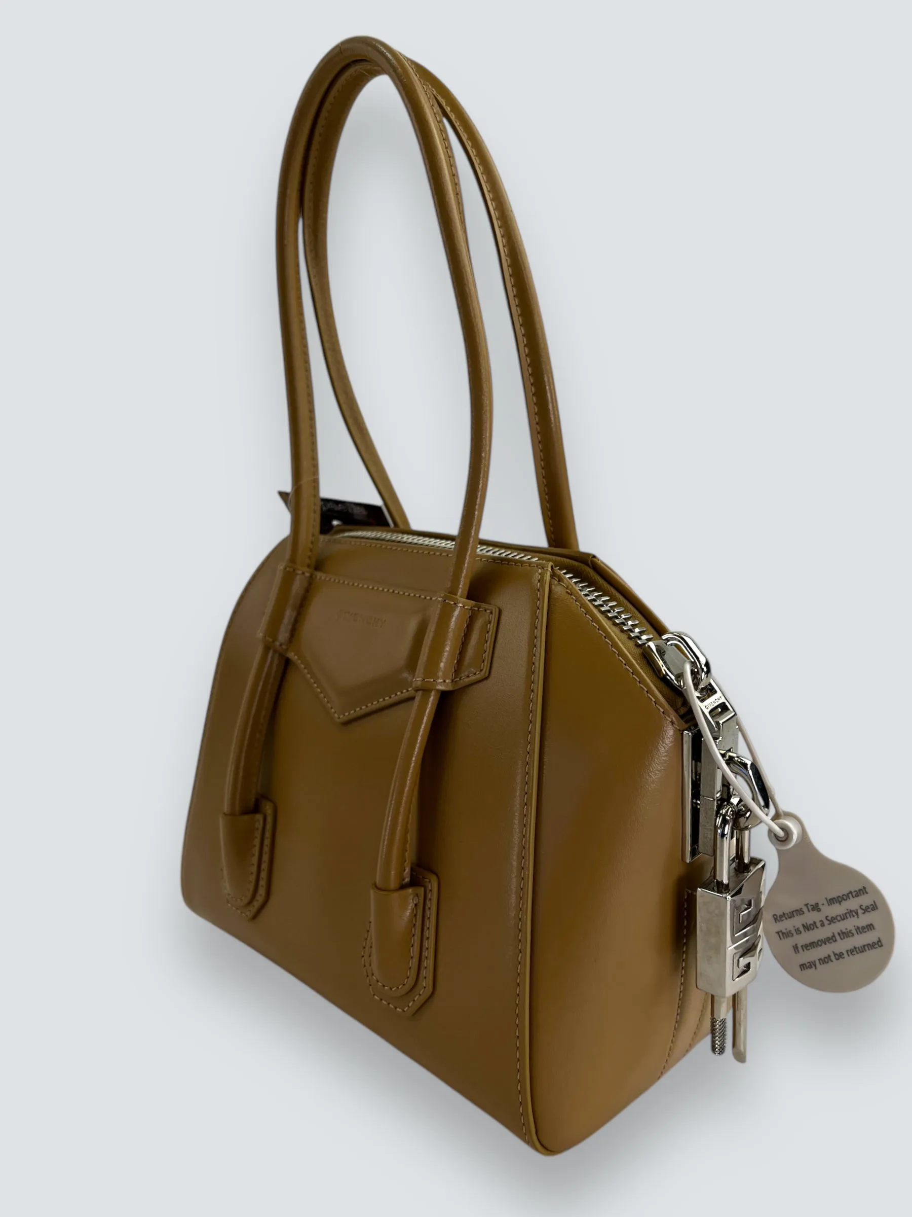 Givenchy Small Cream Leather "Antigona Lock"  Shoulder Bag