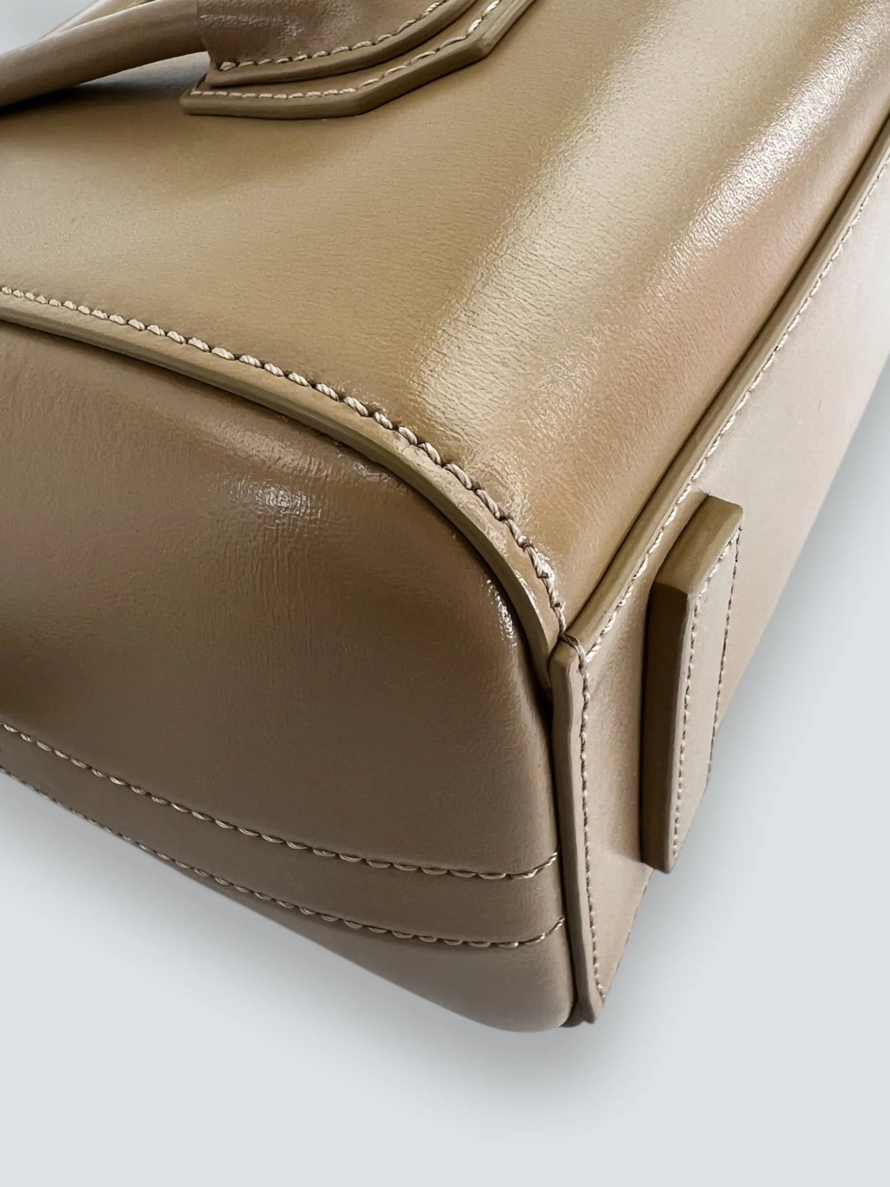 Givenchy Small Cream Leather "Antigona Lock"  Shoulder Bag