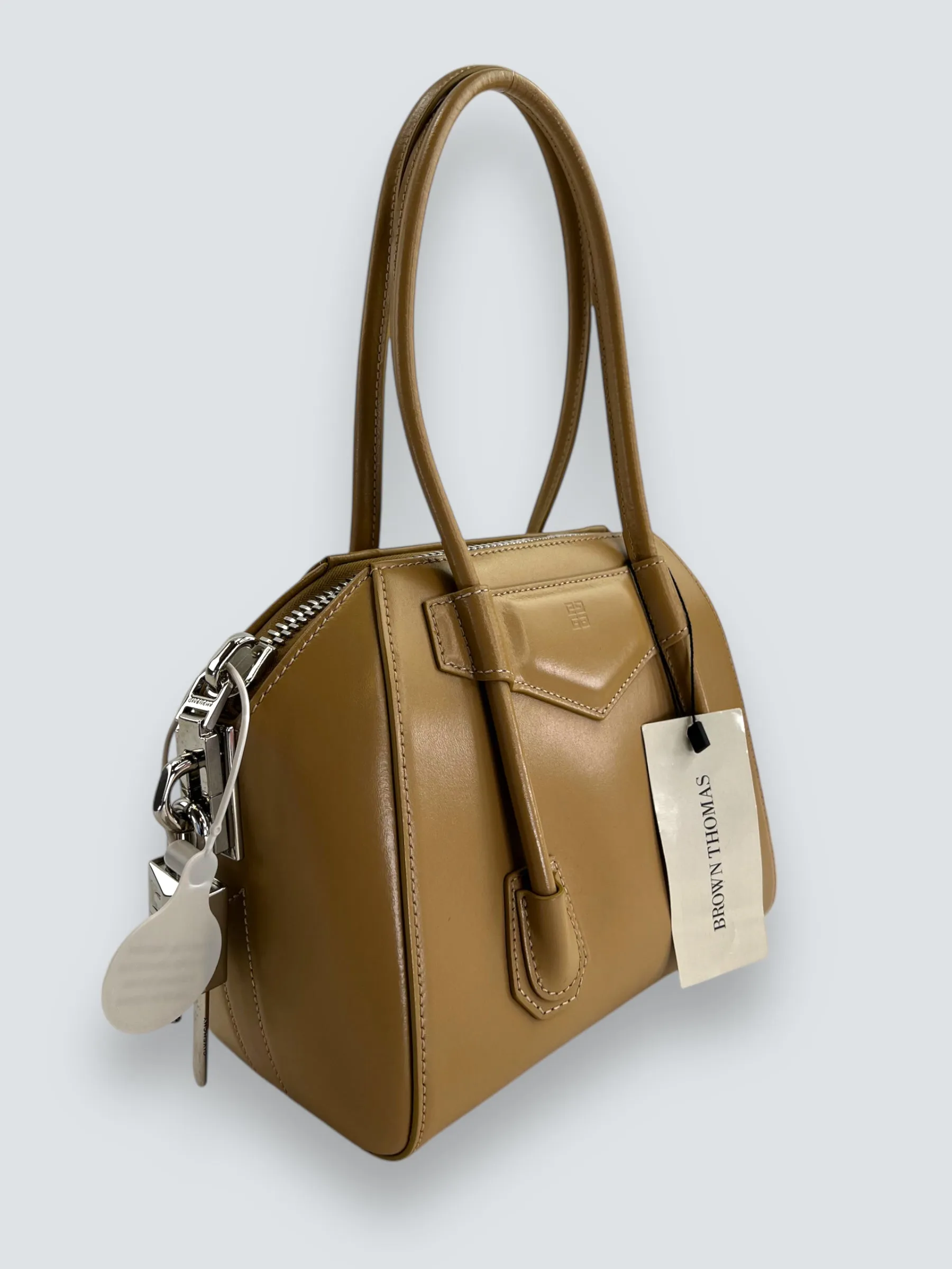Givenchy Small Cream Leather "Antigona Lock"  Shoulder Bag