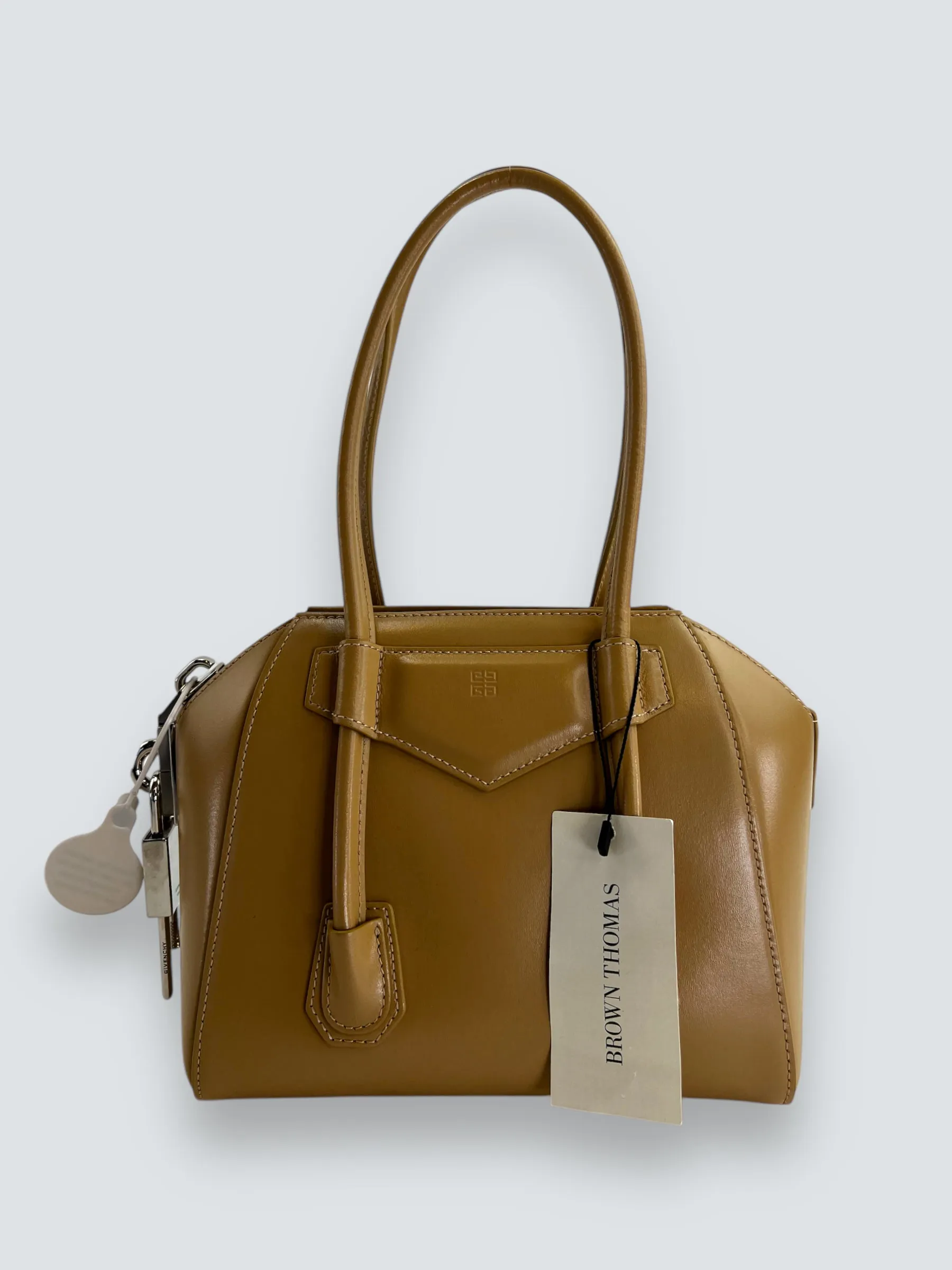 Givenchy Small Cream Leather "Antigona Lock"  Shoulder Bag