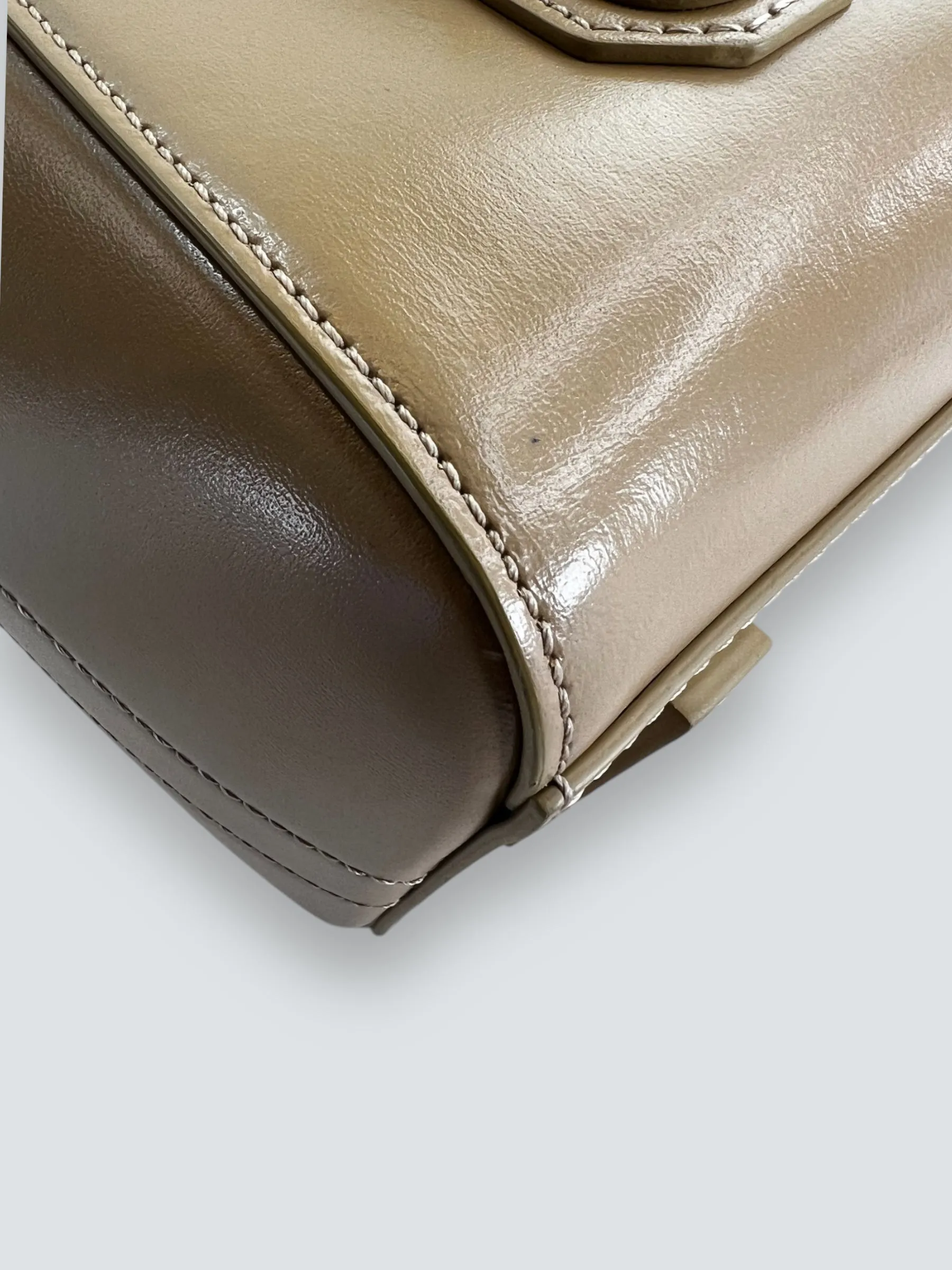 Givenchy Small Cream Leather "Antigona Lock"  Shoulder Bag