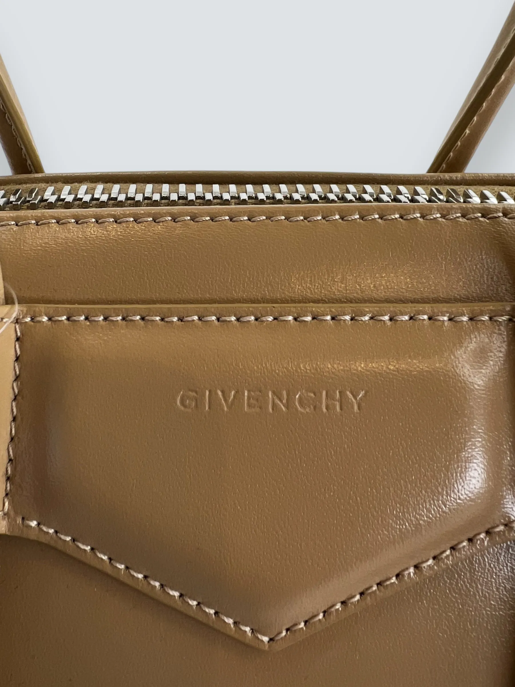 Givenchy Small Cream Leather "Antigona Lock"  Shoulder Bag