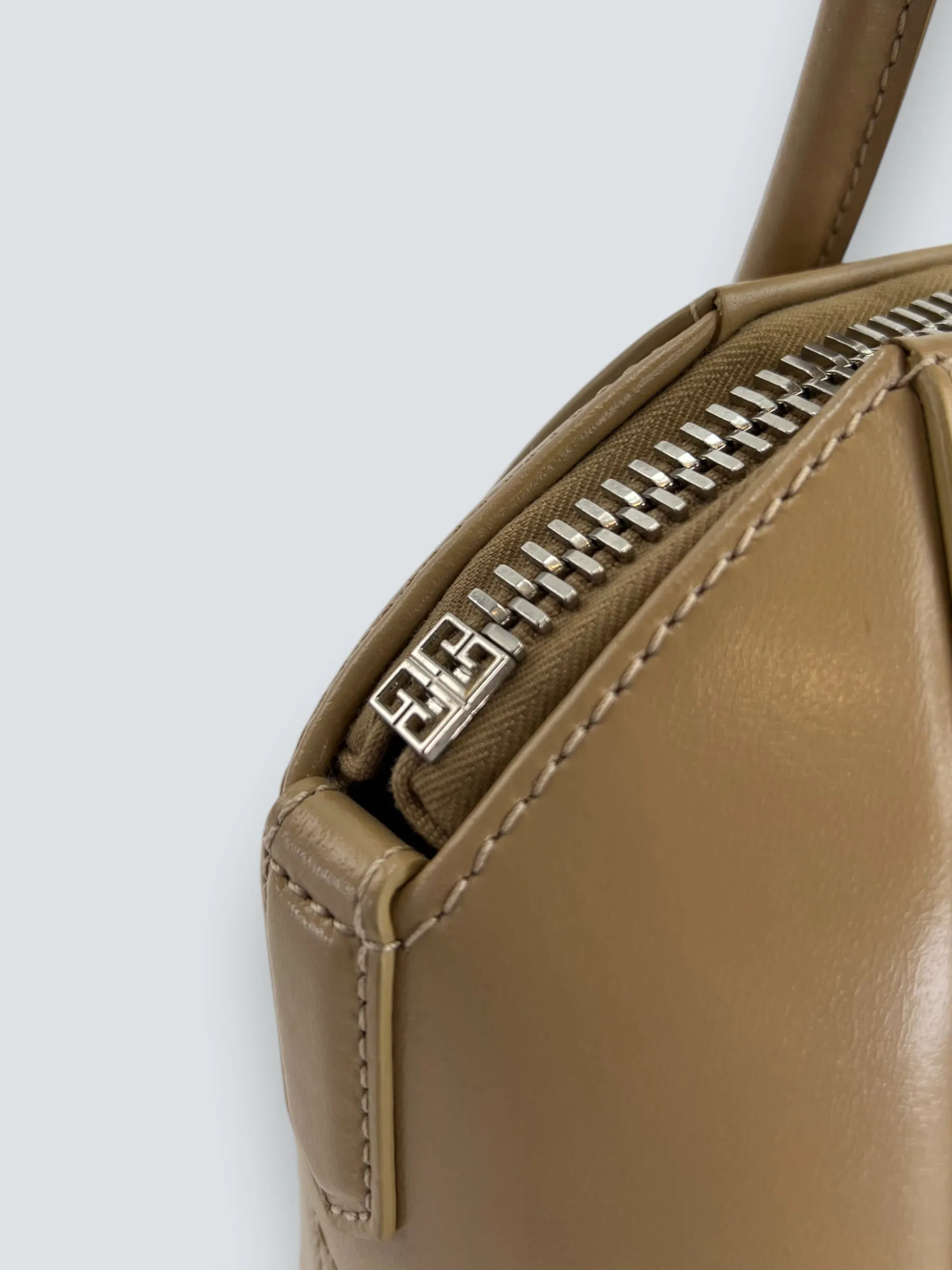 Givenchy Small Cream Leather "Antigona Lock"  Shoulder Bag