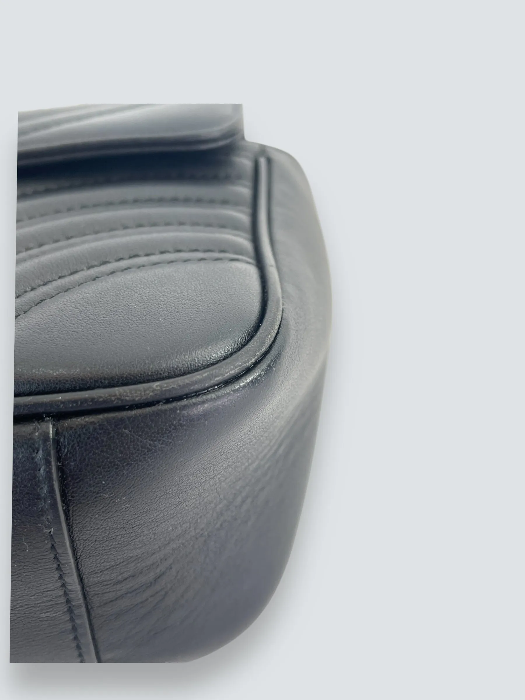 Gucci Black Matelase Leather GG Marmont Crossbody