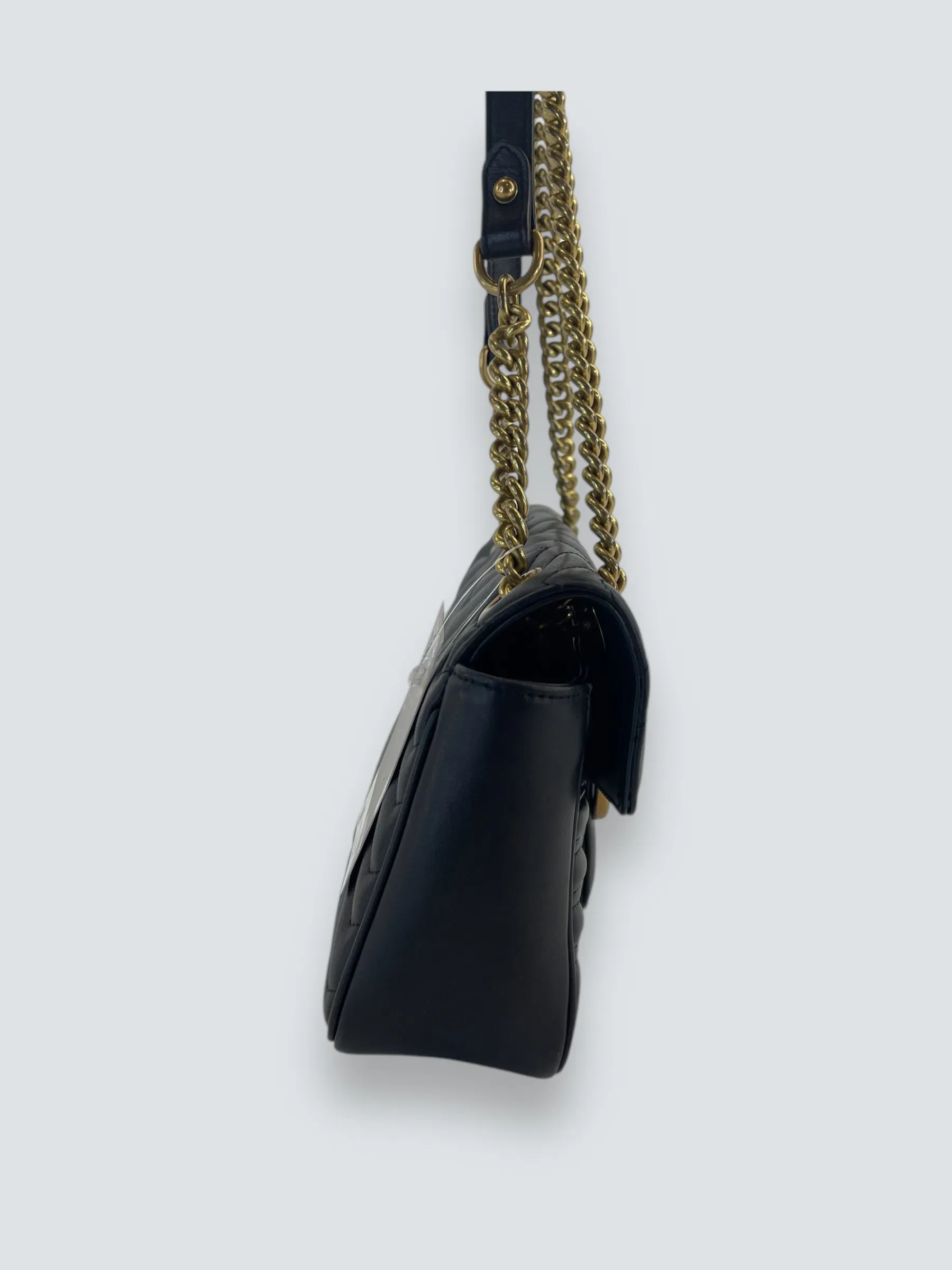 Gucci Black Matelase Leather GG Marmont Crossbody