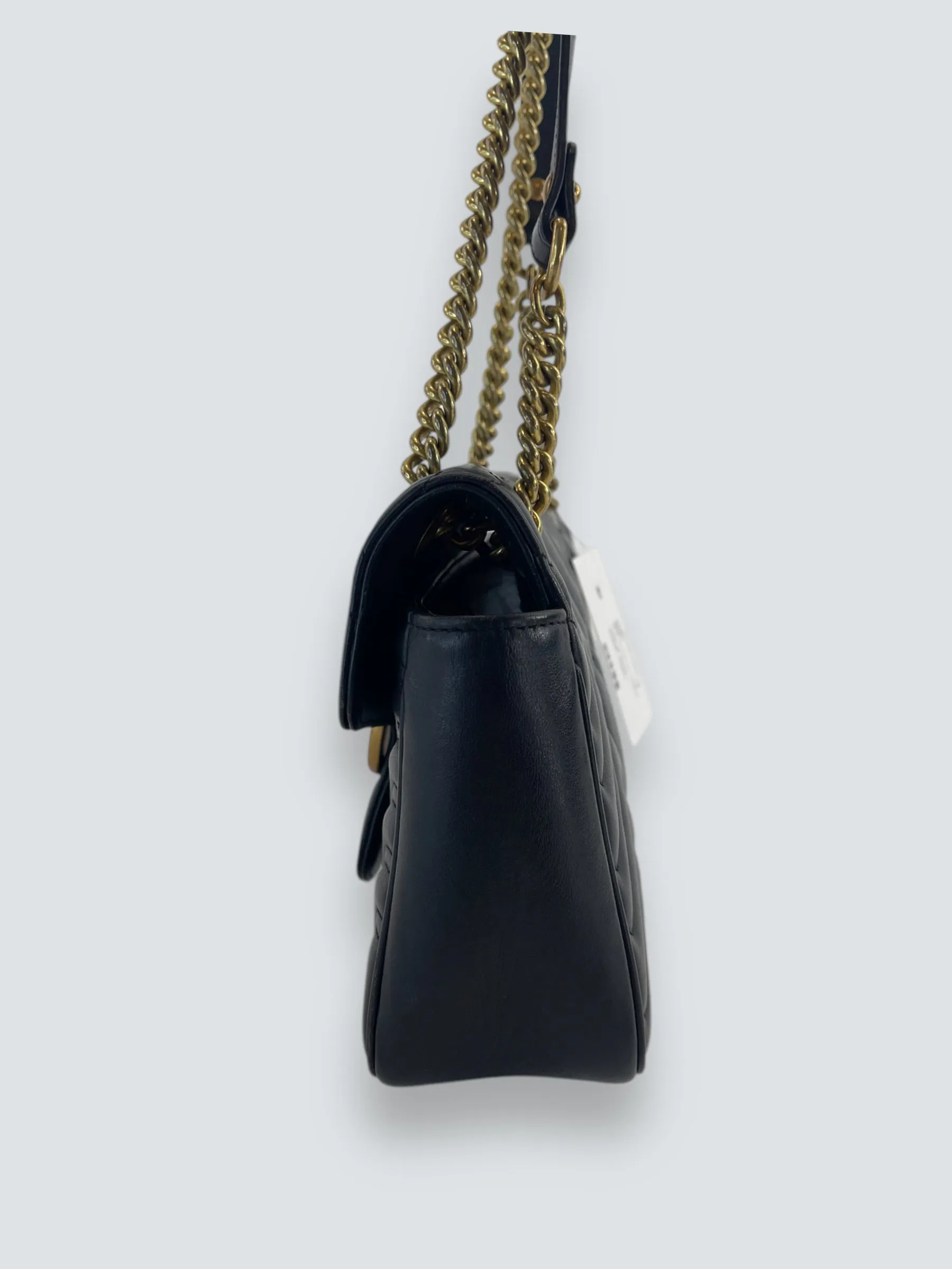 Gucci Black Matelase Leather GG Marmont Crossbody