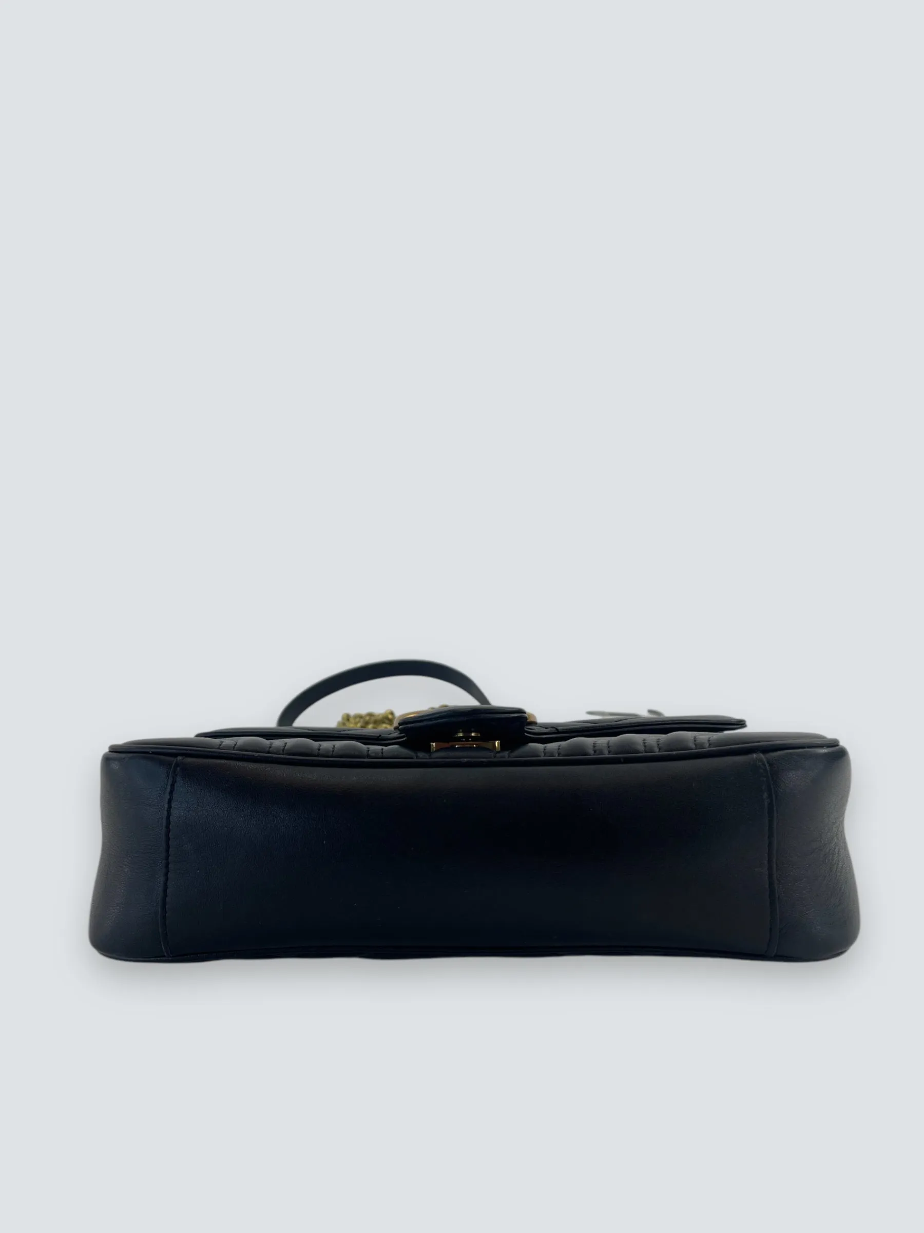 Gucci Black Matelase Leather GG Marmont Crossbody