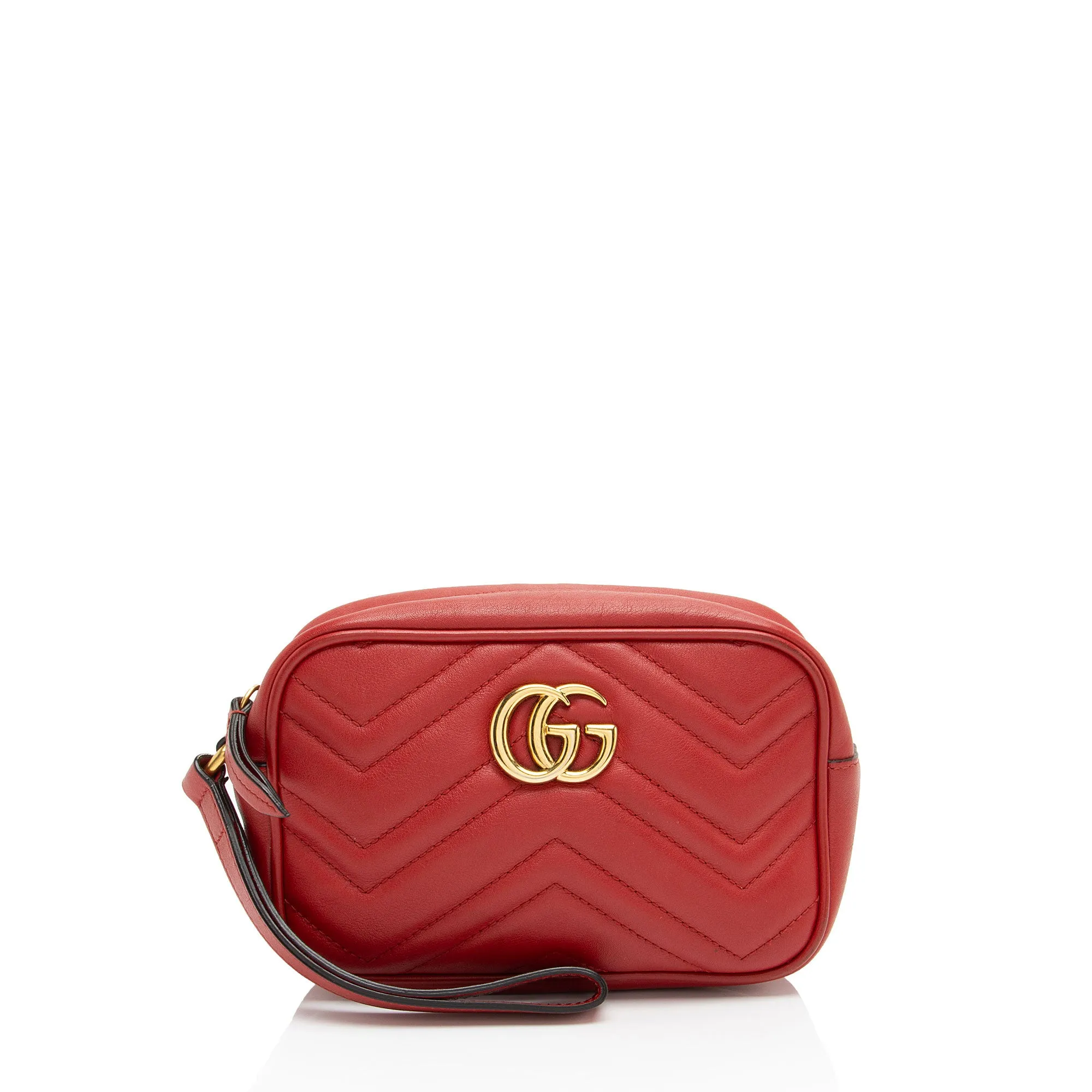 Gucci Matelasse Leather GG Marmont Small Wristlet