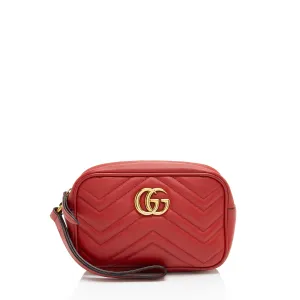Gucci Matelasse Leather GG Marmont Small Wristlet