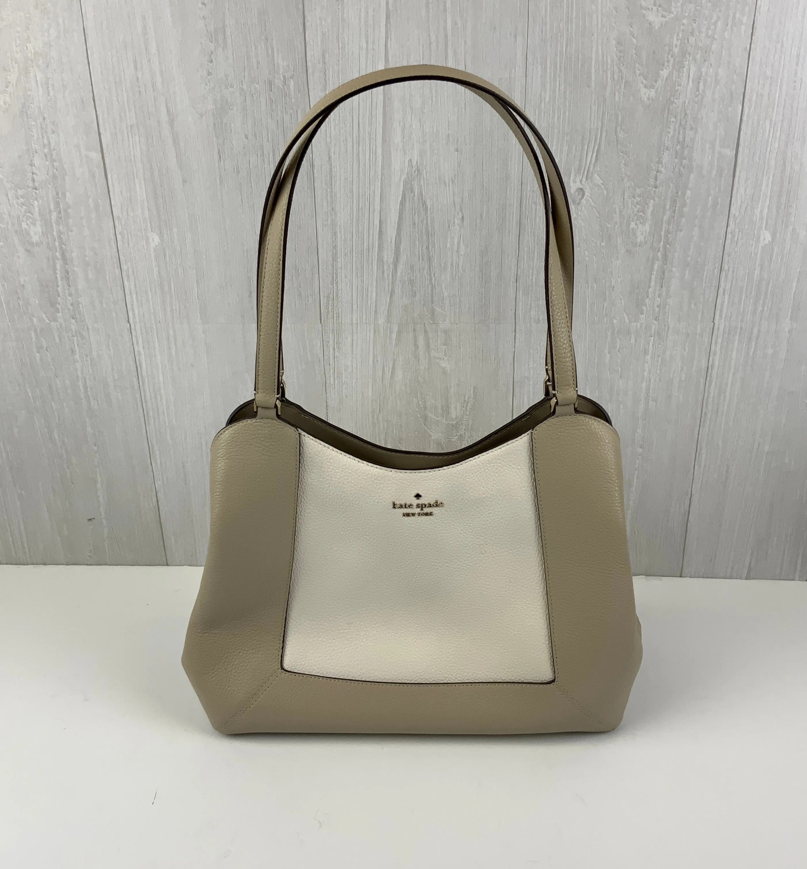 Handbag Designer By Kate Spade In Cream & Tan, Size:Large