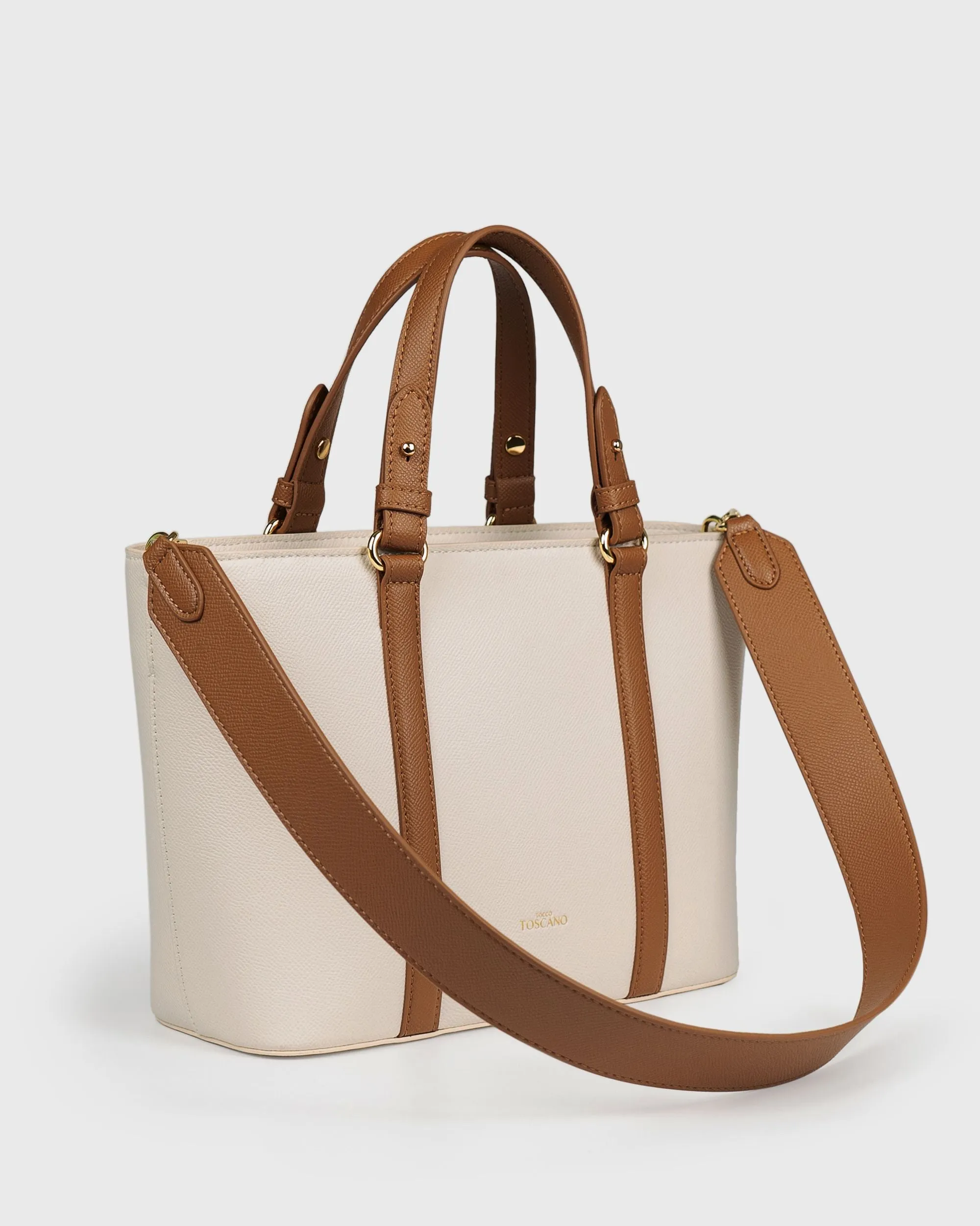 Hanna Top Handle (Cream/Brown) | Pre-order