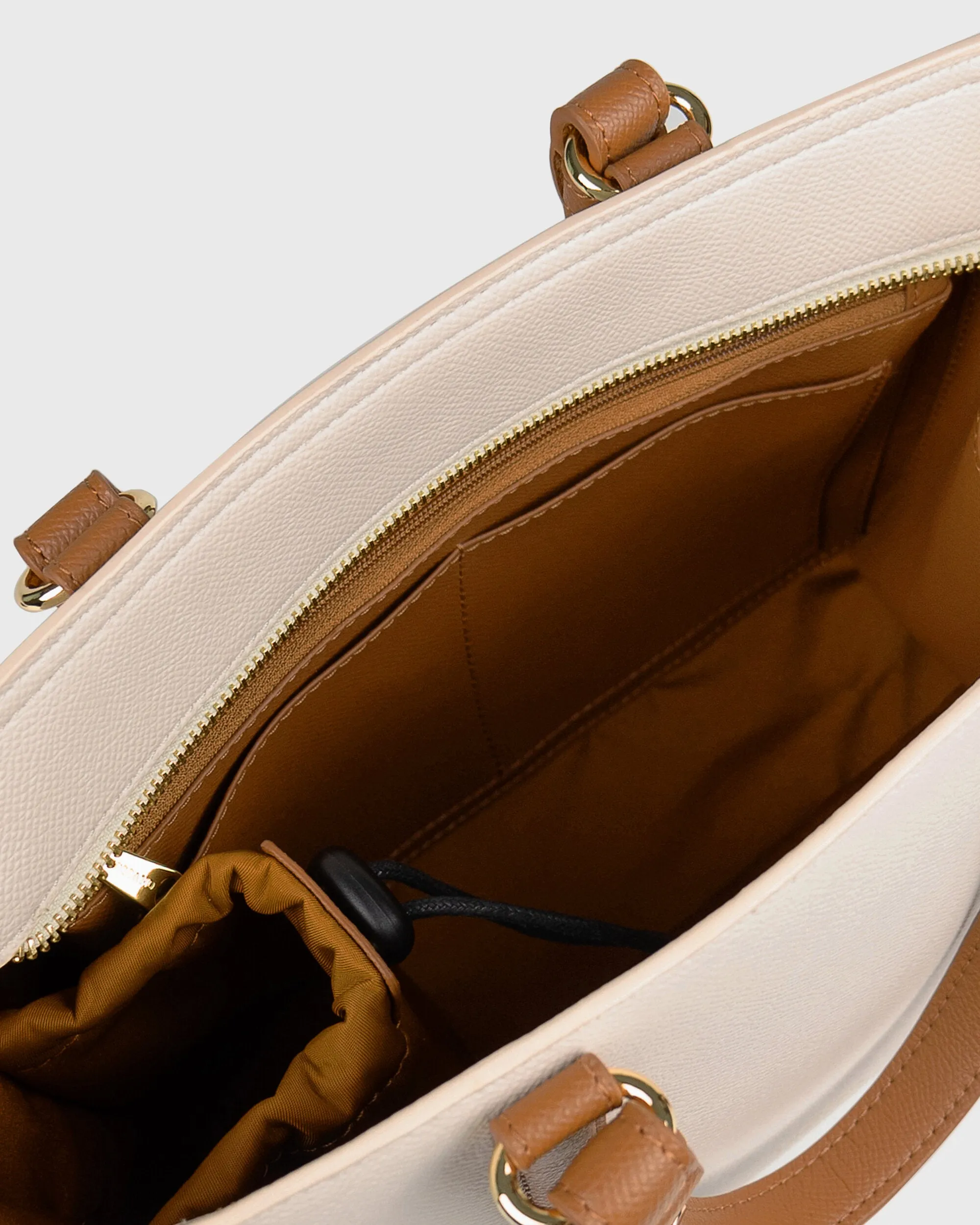 Hanna Top Handle (Cream/Brown) | Pre-order