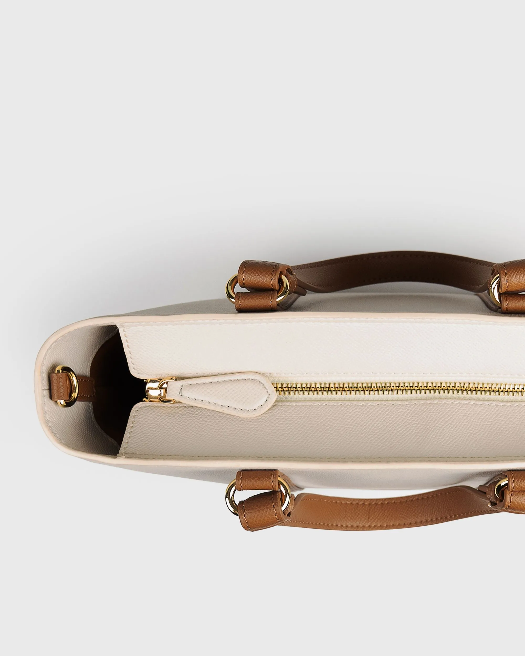 Hanna Top Handle (Cream/Brown) | Pre-order