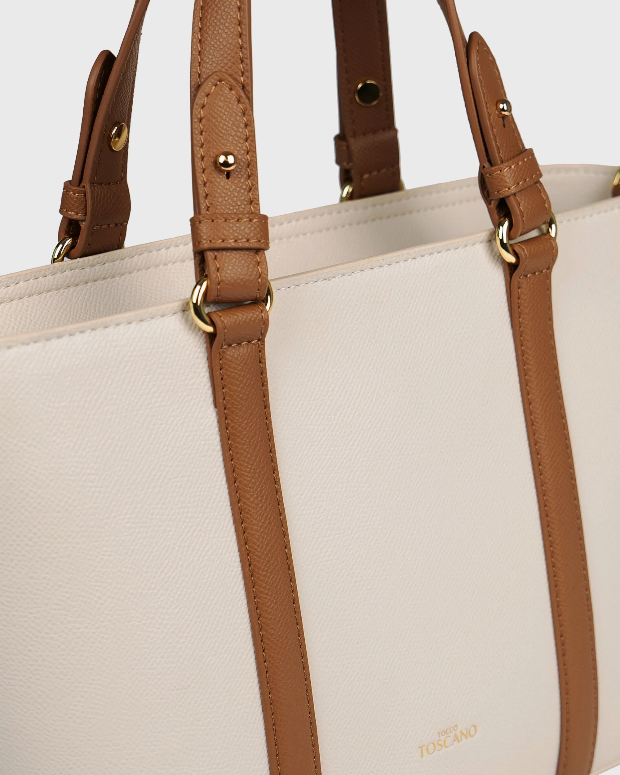 Hanna Top Handle (Cream/Brown) | Pre-order